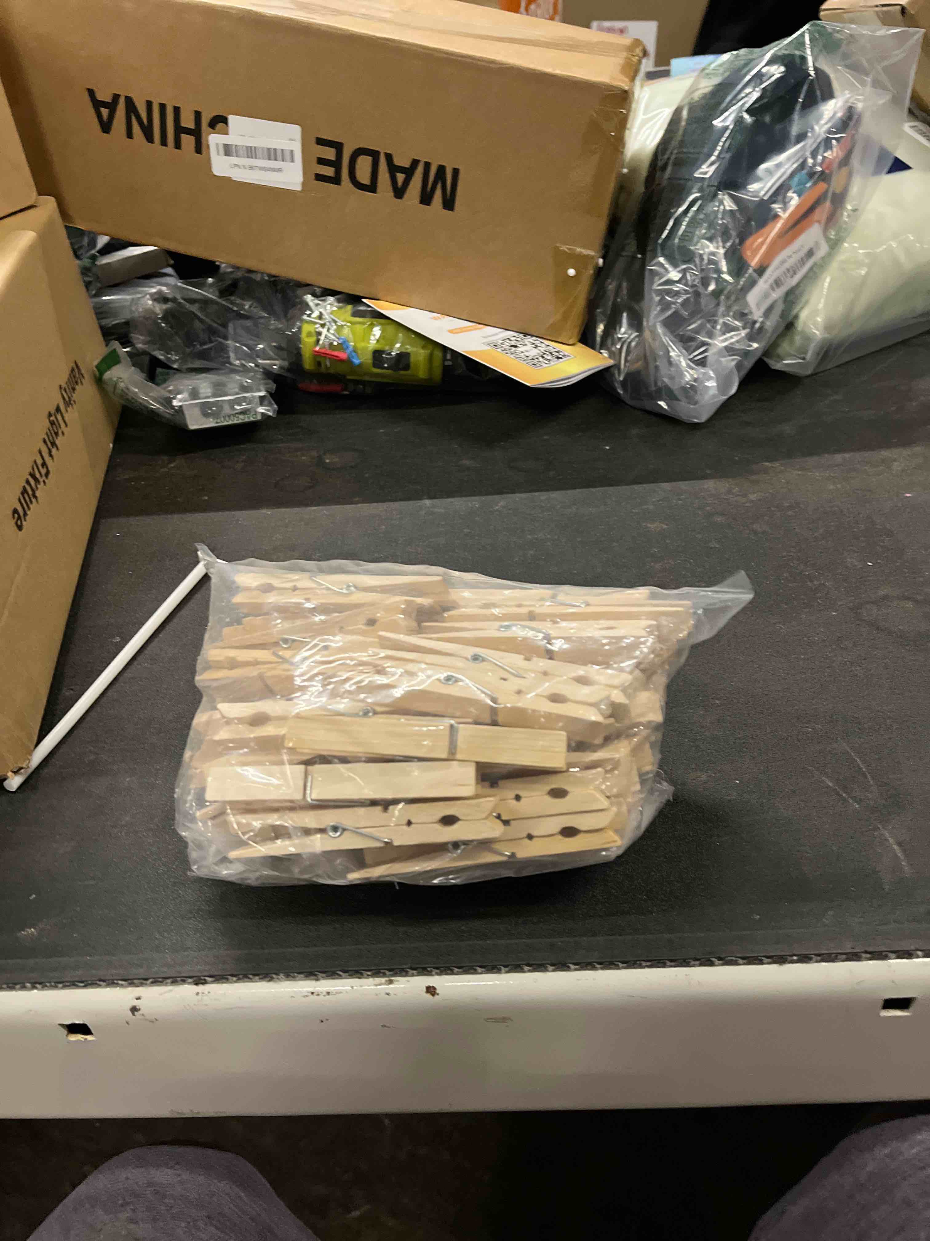 Condition photo showing Good Condition for 50pcs clothes pins 4 inch large wooden clothespins for hanging clothes laundry, heavy duty spring and birchwood 50pcs- 4 inch