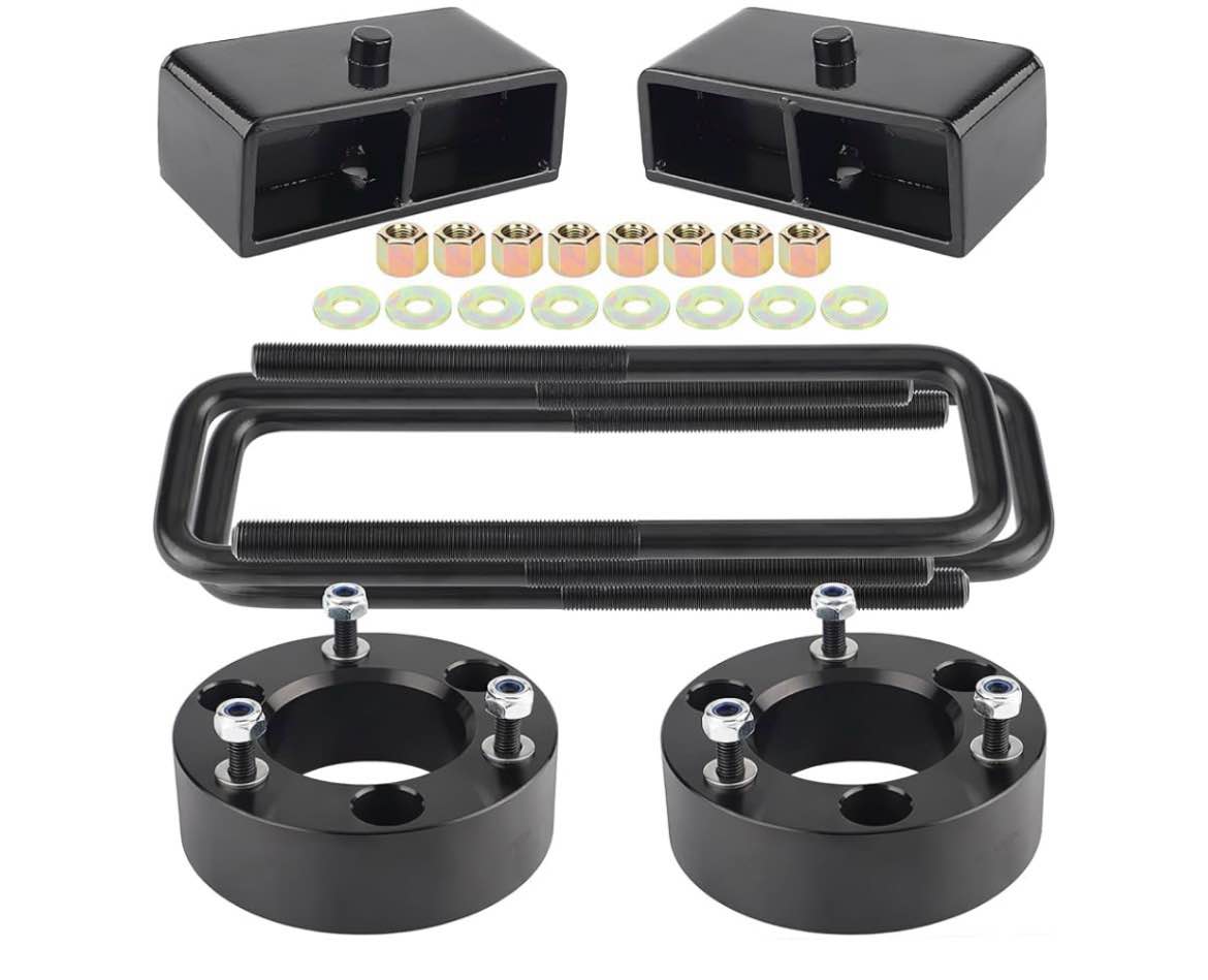 proeze 3" front + 2" rear leveling lift kit for 2004-2023 titan, 3" front strut spacers and 2" black