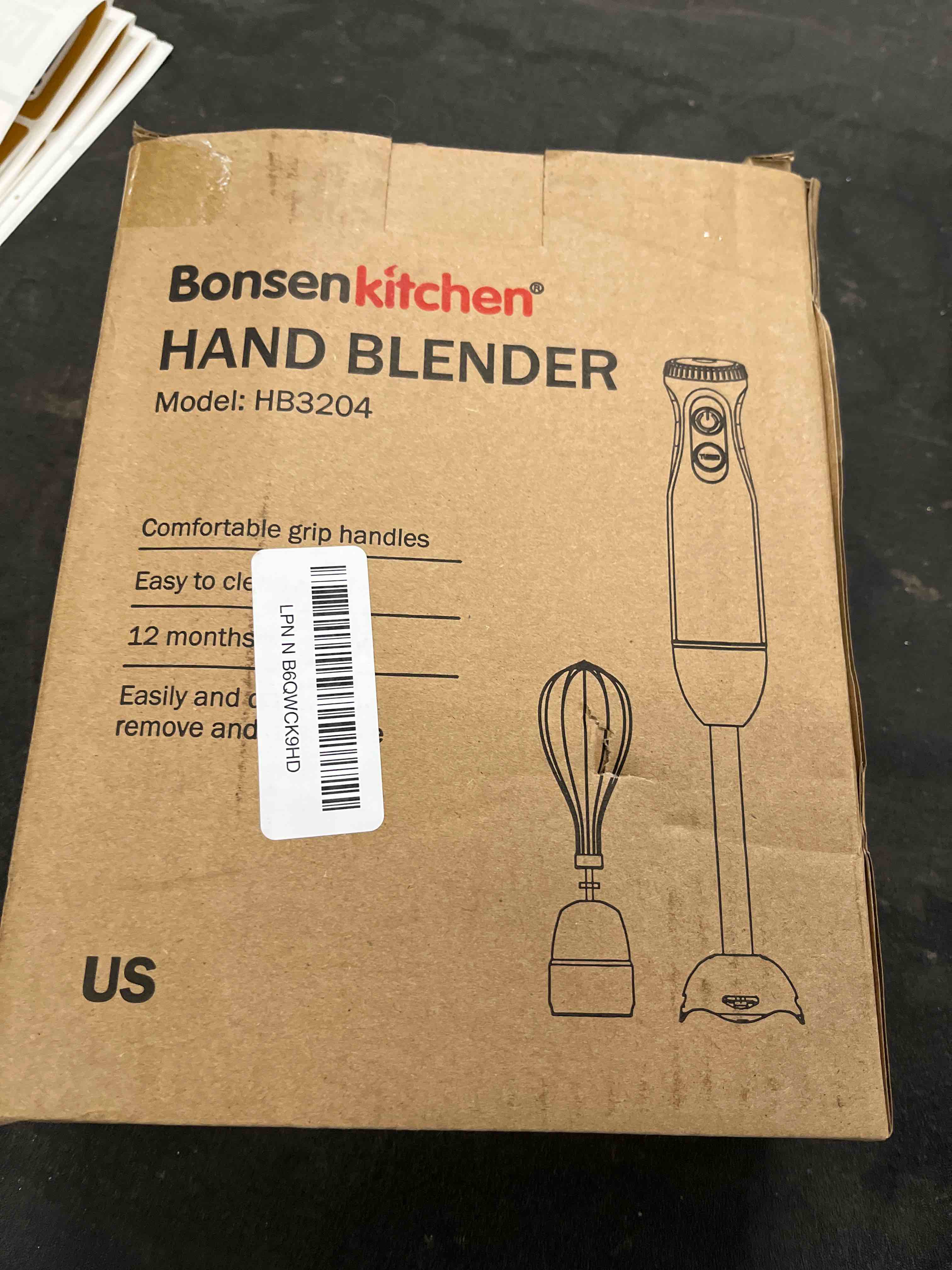 Condition photo showing Good Condition for bonsenkitchen immersion handheld blender with whisk, 20-speed & turbo mode hand blender stick 500w, 