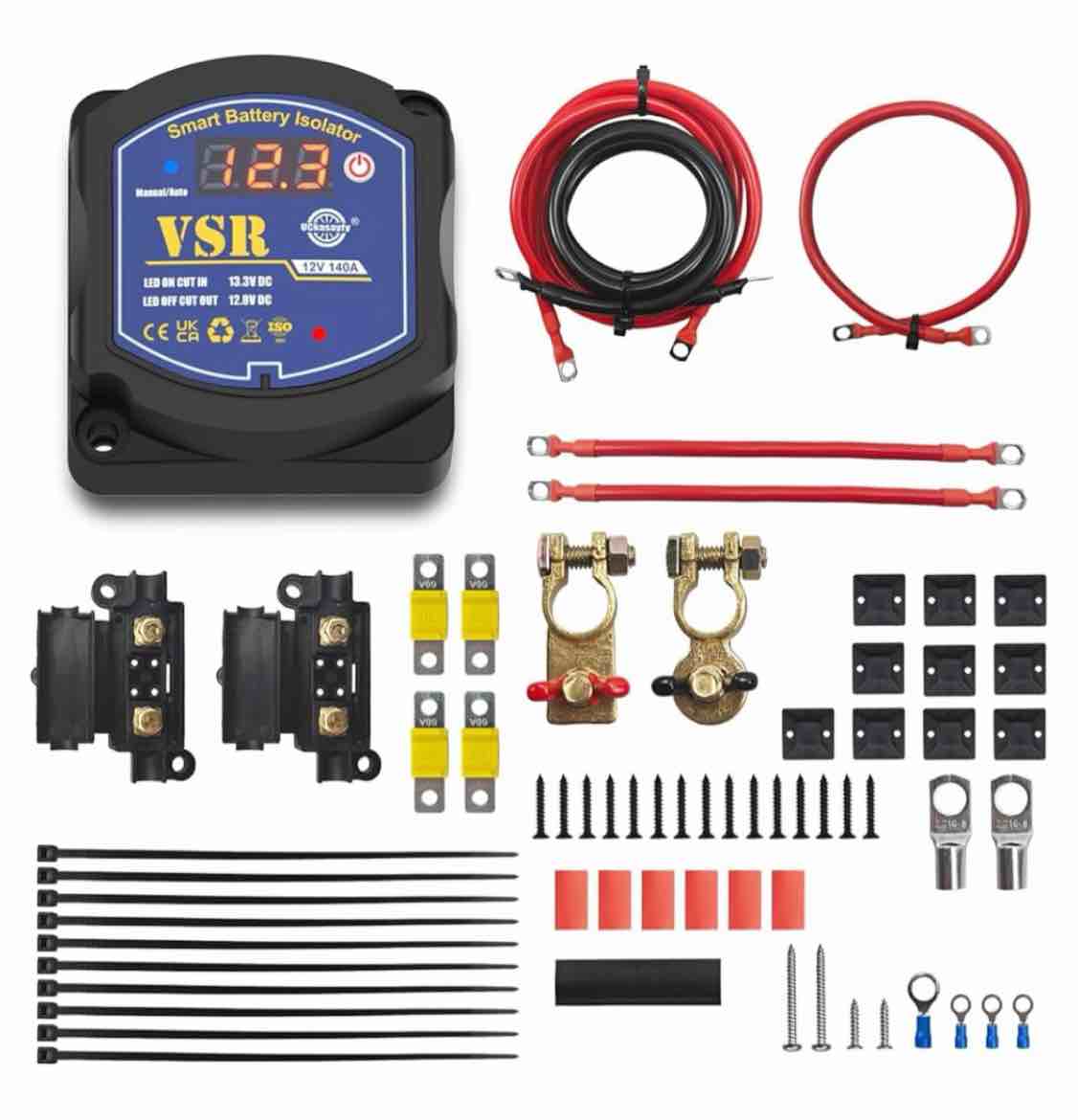 Condition photo showing Good Condition for uckasayfy dual battery isolator kit 12v 140amp, voltage sensitive relay vsr, smart battry isolator c