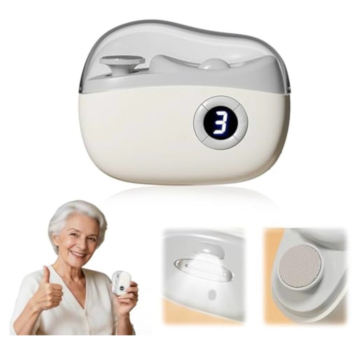 electric nail clipper, electric nail clippers for seniors with led light, cordless automatic nail tr