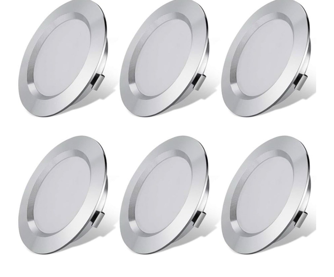 konpway 12v led lights for rv camper van trailer - 3w warm white 2800k 270 lumen low voltage recesse