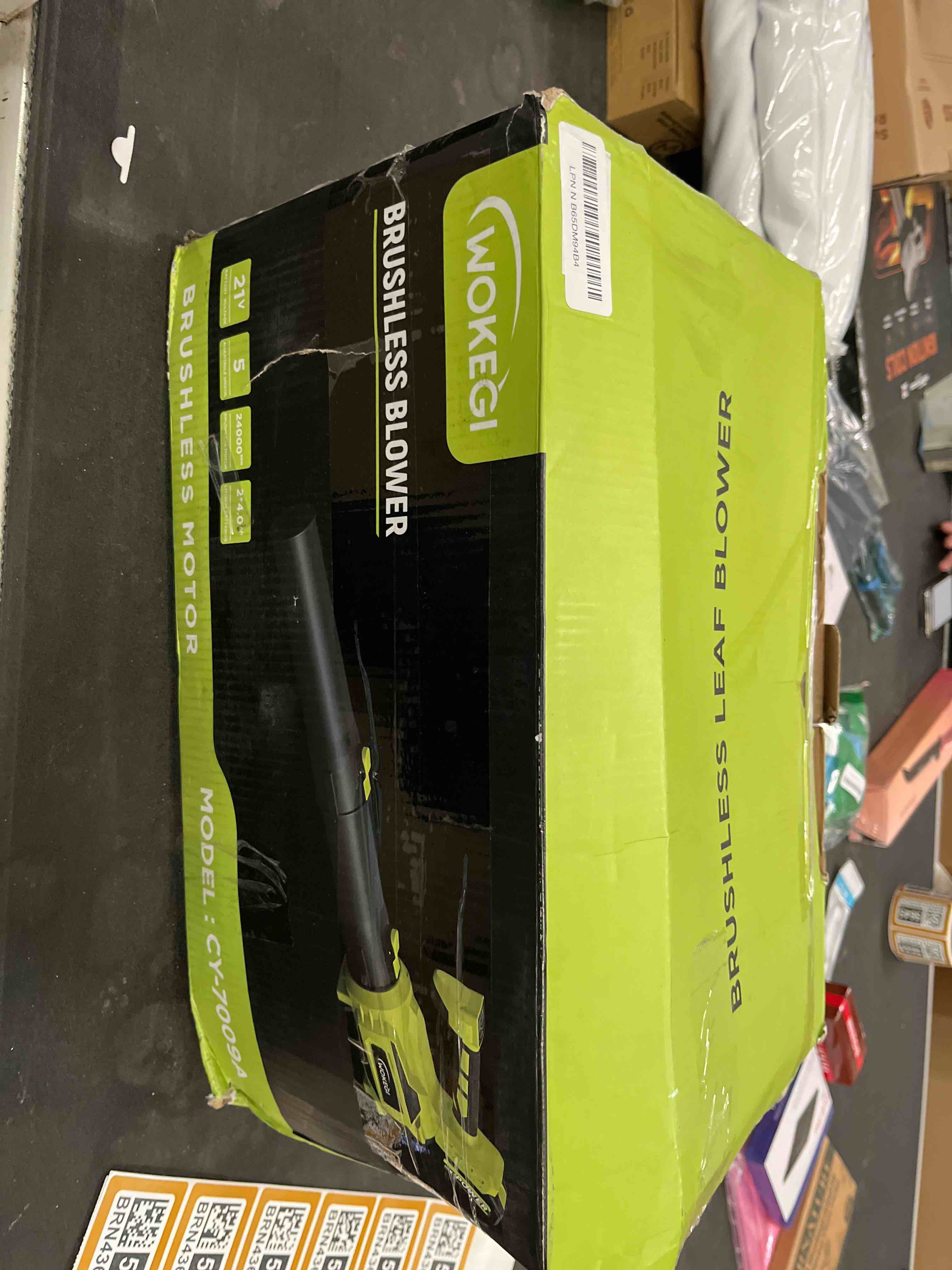 leaf blower cordless, 580cfm lightweight & powerful electric handheld with 5+1 speed modes, includes