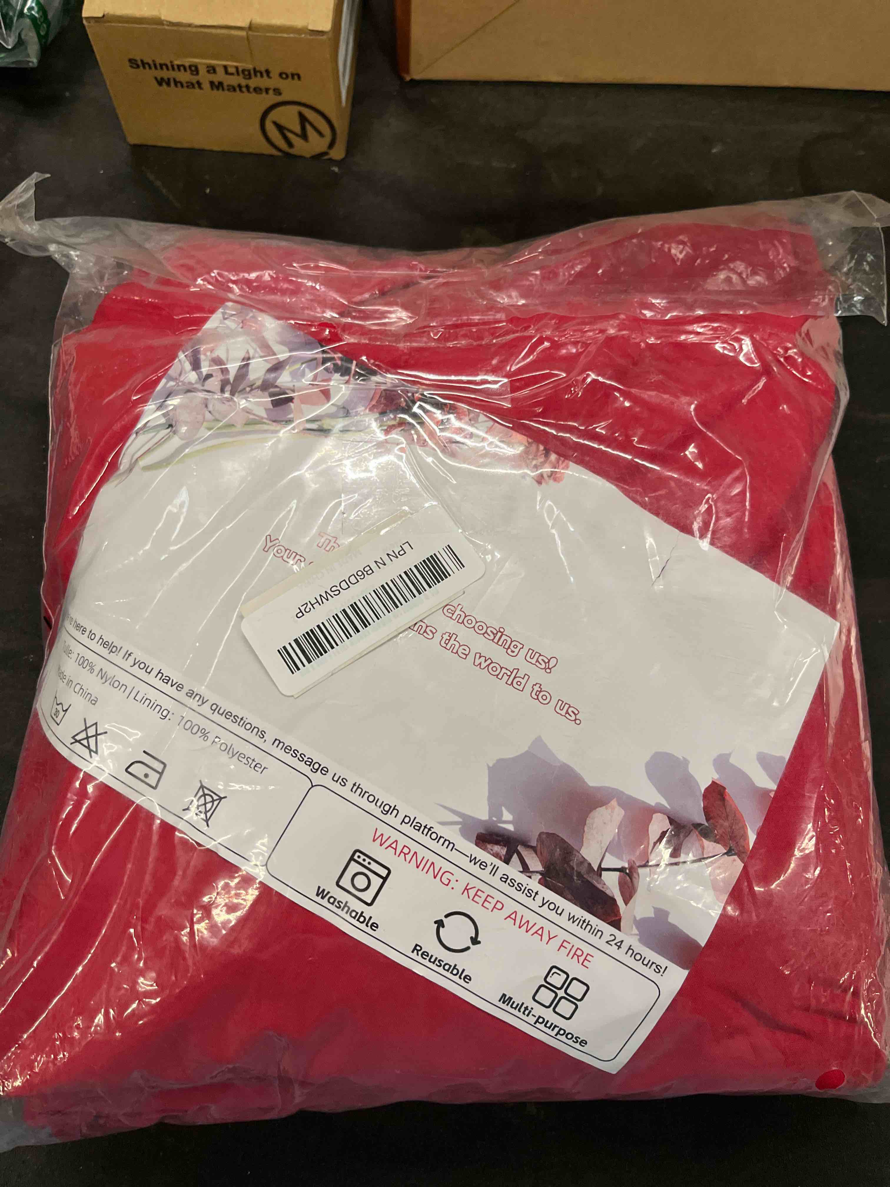 Condition photo showing Good Condition for 10x10ft wrinkle free red backdrop curtain for parties soft fabric drapes wedding red curtain backdro