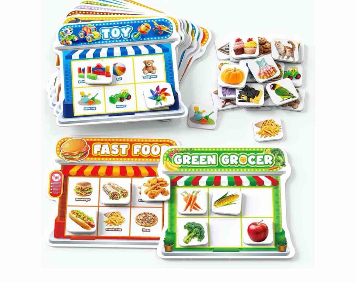 coogam magnetic sorting toys, montessori fridge magnets matching game, food pets grocery furniture c