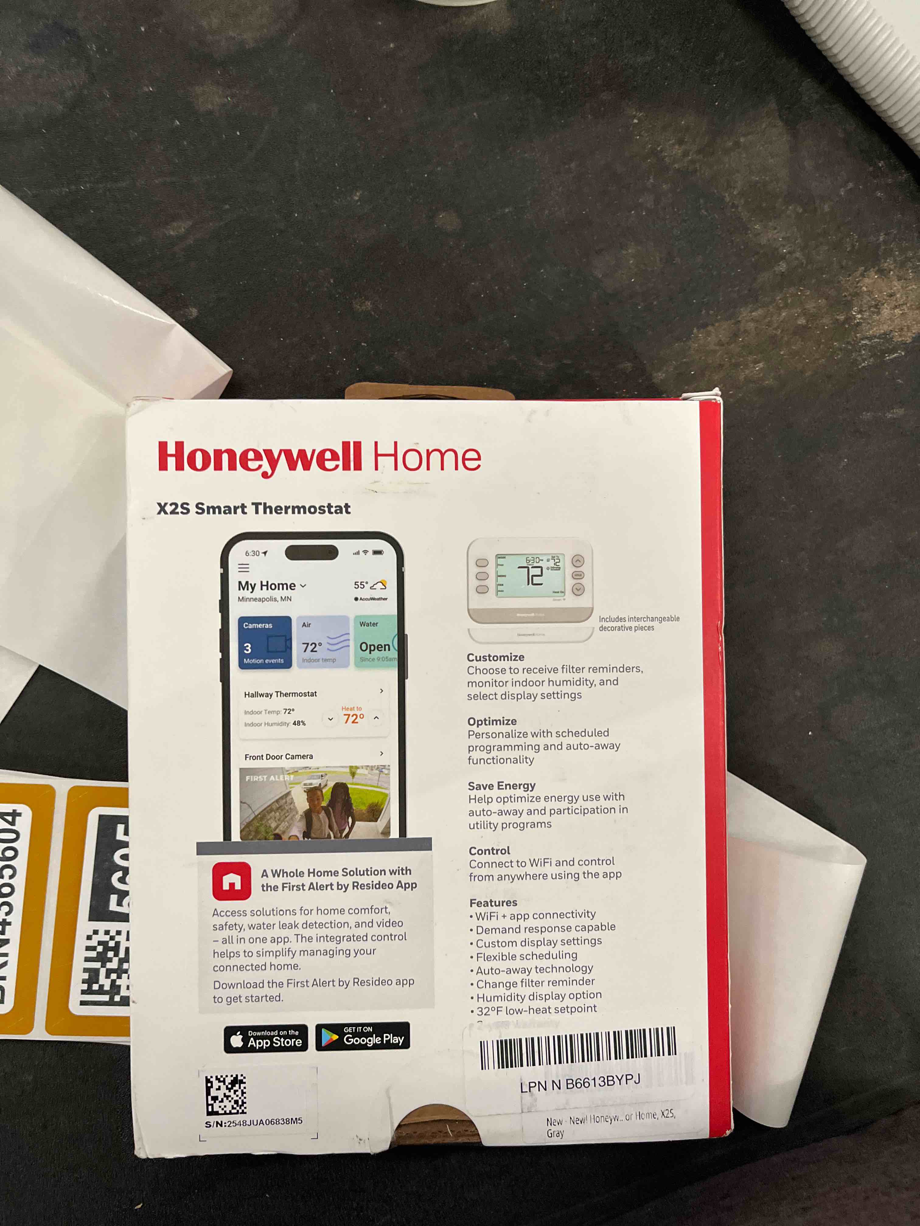 Condition photo showing Good Condition for new! honeywell home smart thermostat, conventional/heat pump compatibility, wifi thermostat for home