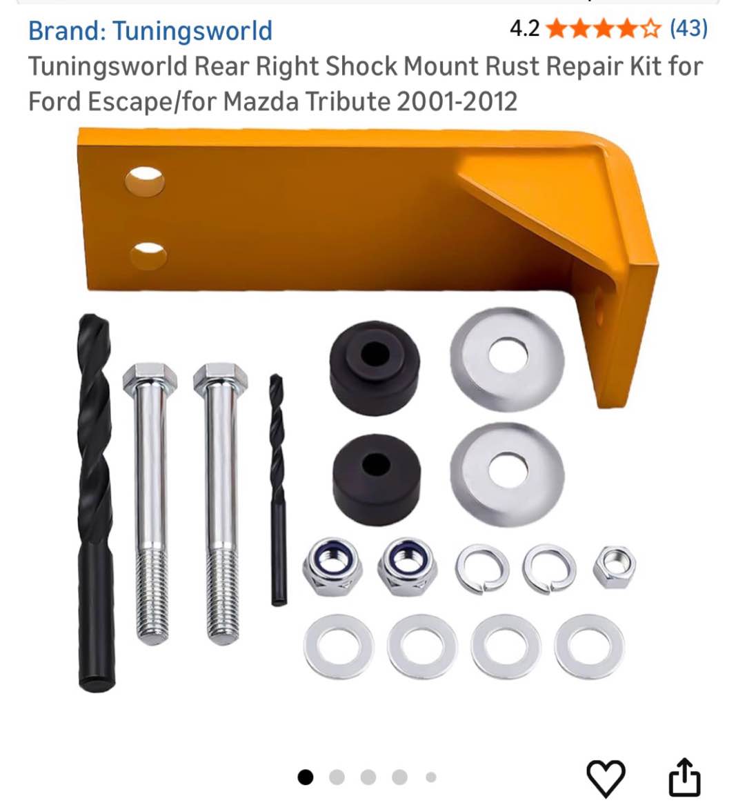 Tuningsworld Rear Right Shock Mount Rust Repair Kit for Ford Escape/for Mazda Tribute 2001-2012