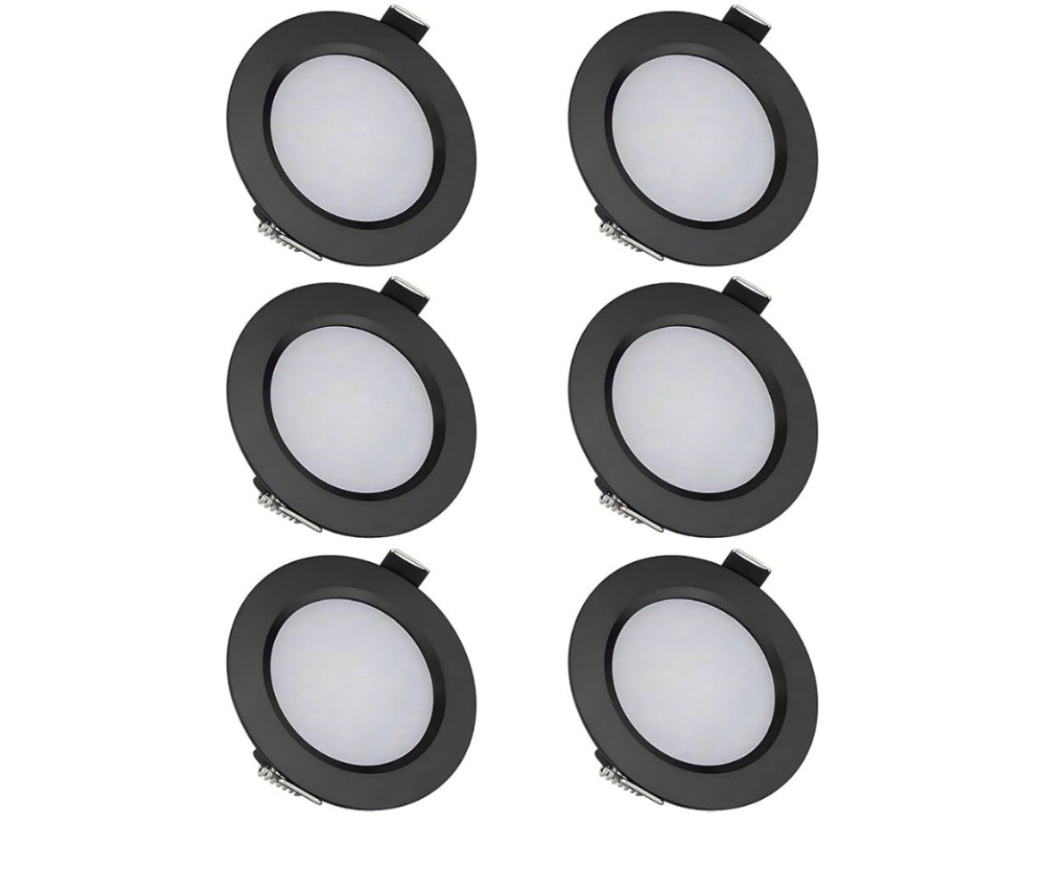 konpway 12v led lights for rv camper van trailer - 3w warm white 2800k 270 lumen low voltage recesse