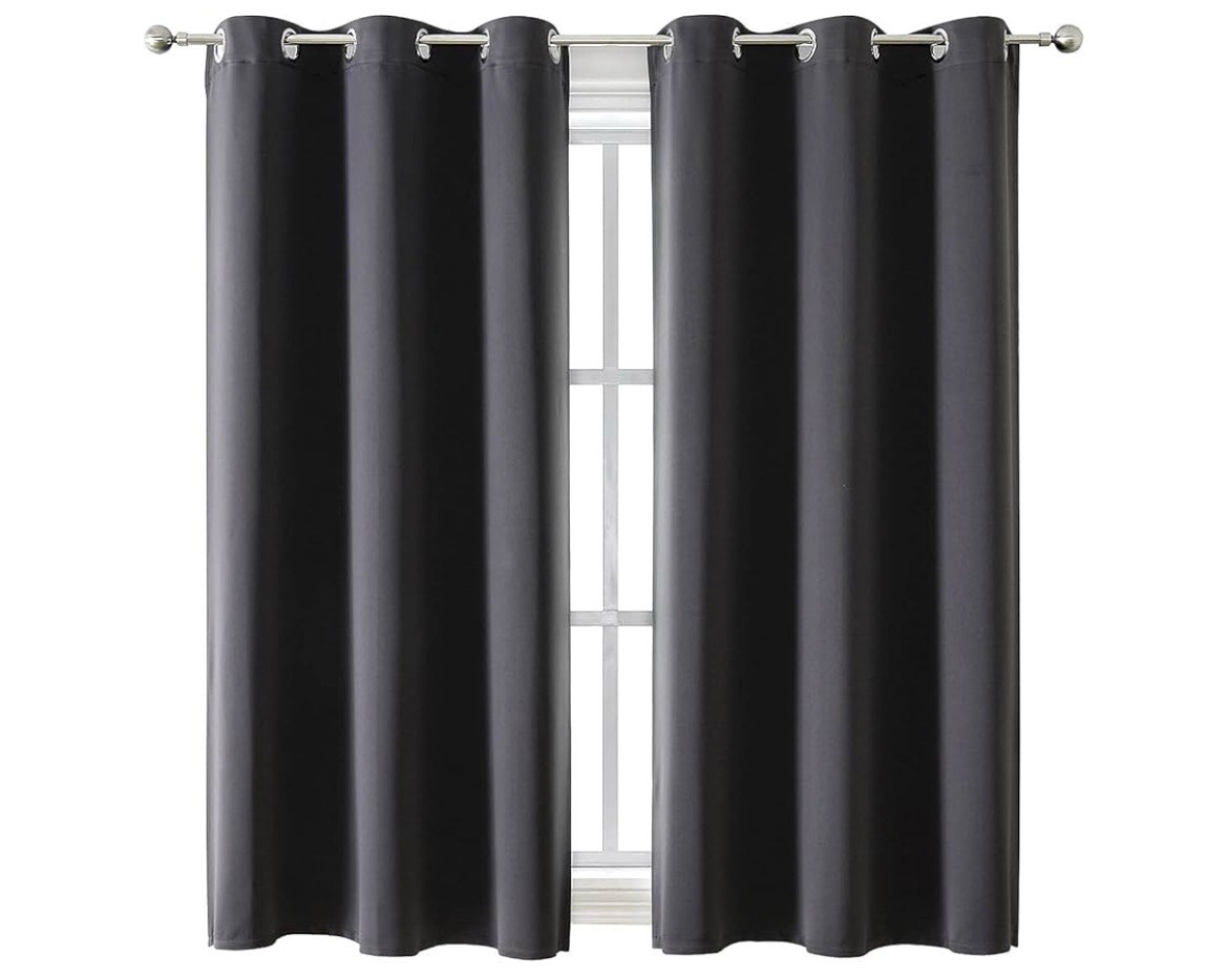 donren 18 inches long blackout curtain valances for windows - 2 panels blackout window valances for 