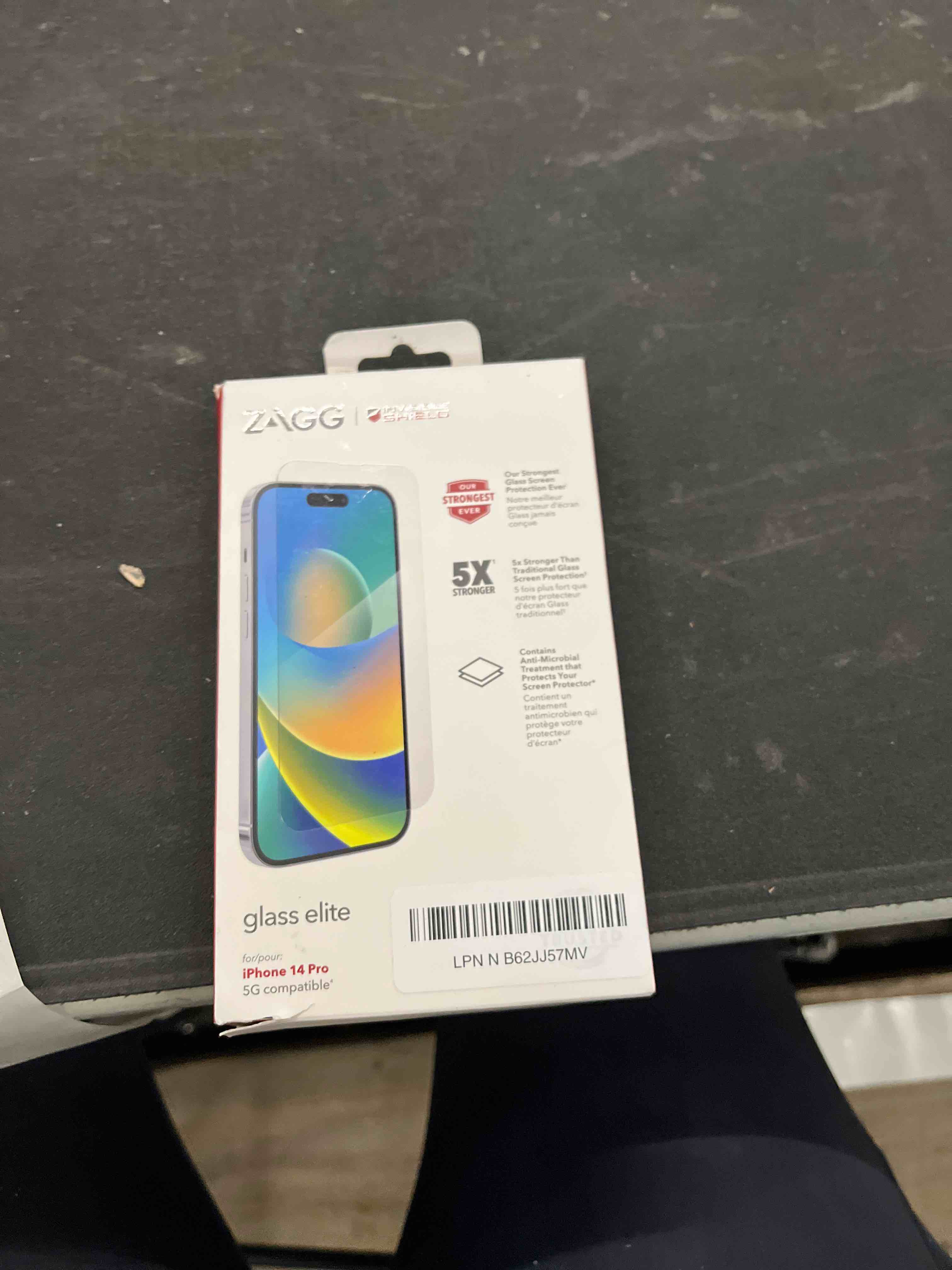 zagg glass elite screen protector for apple iphone 14 pro - 5x shatter protection, anti-fingerprint 