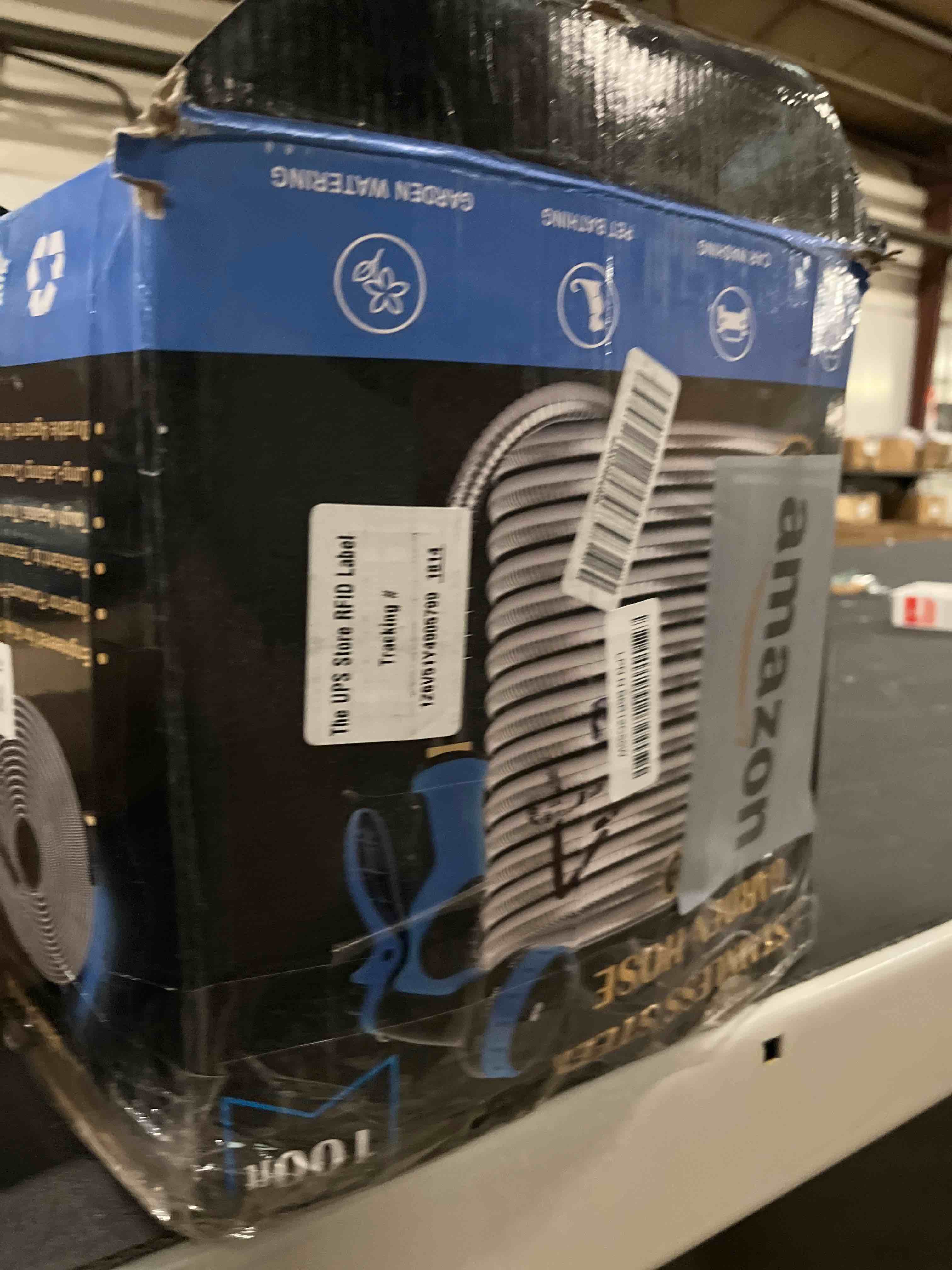Condition photo showing Good Condition for garden hose 100ft, water hose with 10 function nozzle, garden hose metal with leak-proof connectors,