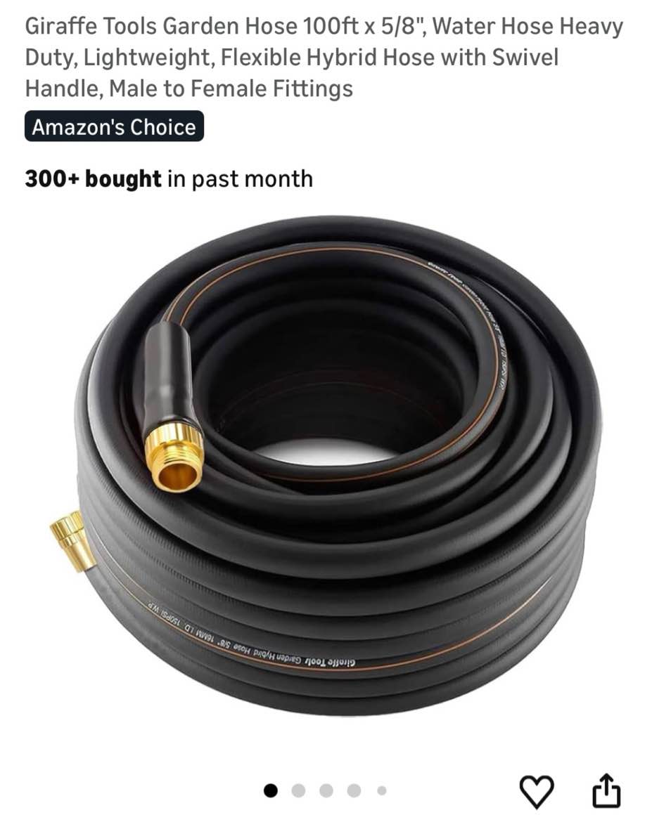garden hose 100ft, water hose with 10 function nozzle, garden hose metal with leak-proof connectors,