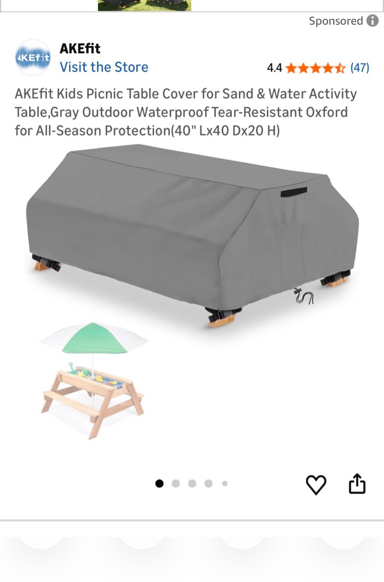 Condition photo showing Good Condition for yangshilei kids picnic table cover waterproof for sand & water activity table, weatherproof and uv-r
