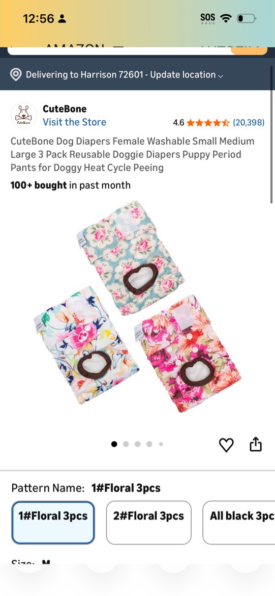 Condition photo showing Good Condition for cutebone dog diapers female washable small medium large 3 pack reusable doggie diapers puppy period 