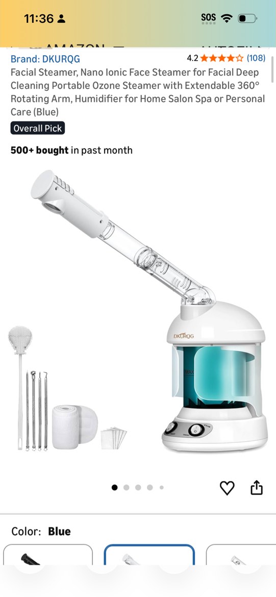 Condition photo showing Good Condition for dkurqg facial steamer, nano ionic face steamer for facial deep cleaning portable ozone steamer with