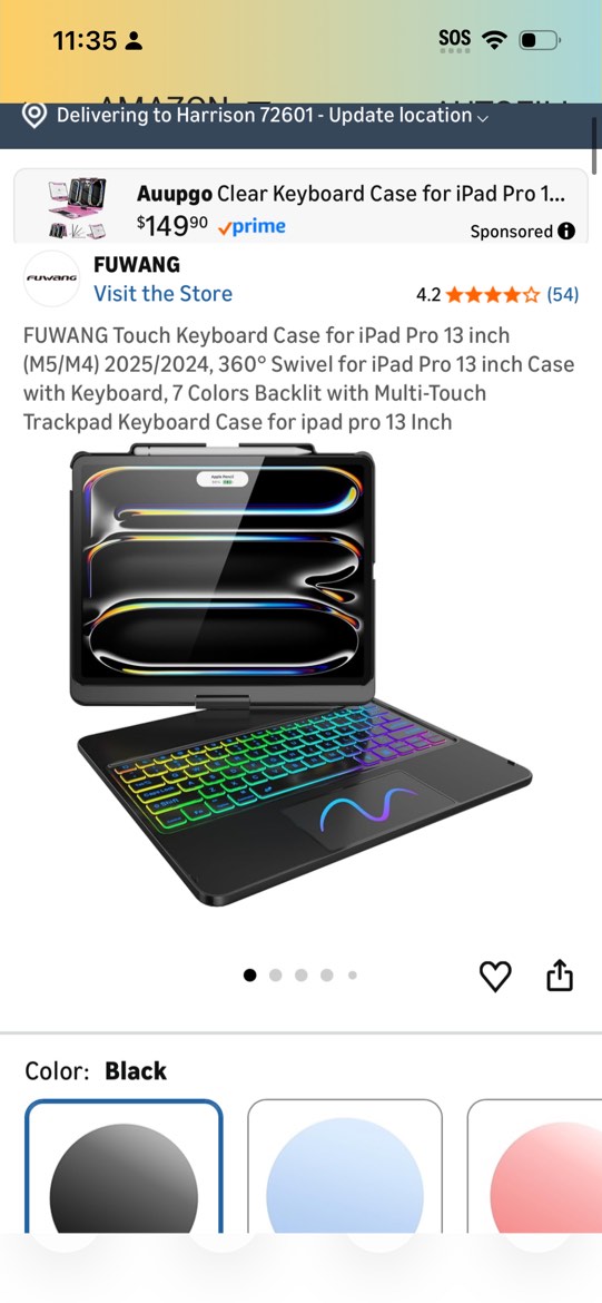 Condition photo showing Good Condition for fuwang touch keyboard case for ipad pro 13 inch (m5/m4) 2025/2024, 360° swivel for ipad pro 13 inch 