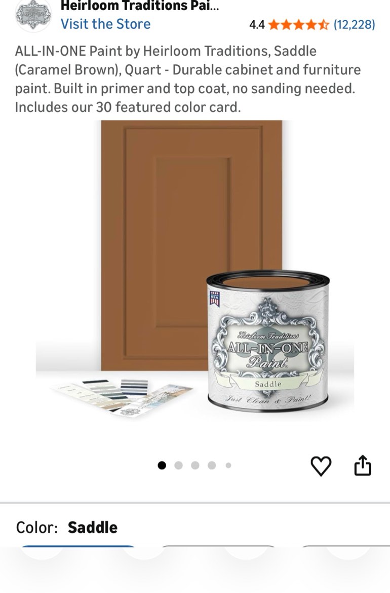 Condition photo showing Good Condition for all-in-one paint by heirloom traditions, crete (olive green), quart - durable cabinet and furniture 