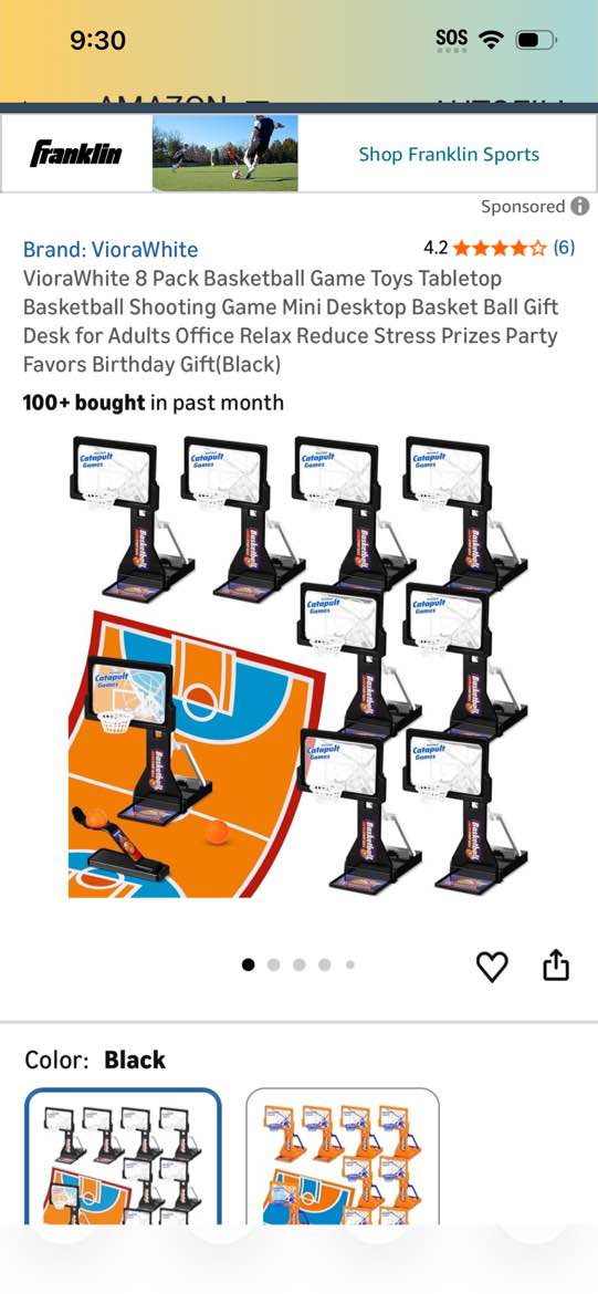 VioraWhite 8 Pack Basketball Game Toys Tabletop Basketball Shooting Game Mini Desktop Basket Ball Gi