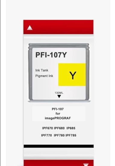 PFI-107 Yellow Ink Cartridge Compatible for Canon PFI107 PFI-107Y for imagePROGRAF iPF780 iPF785 iPF