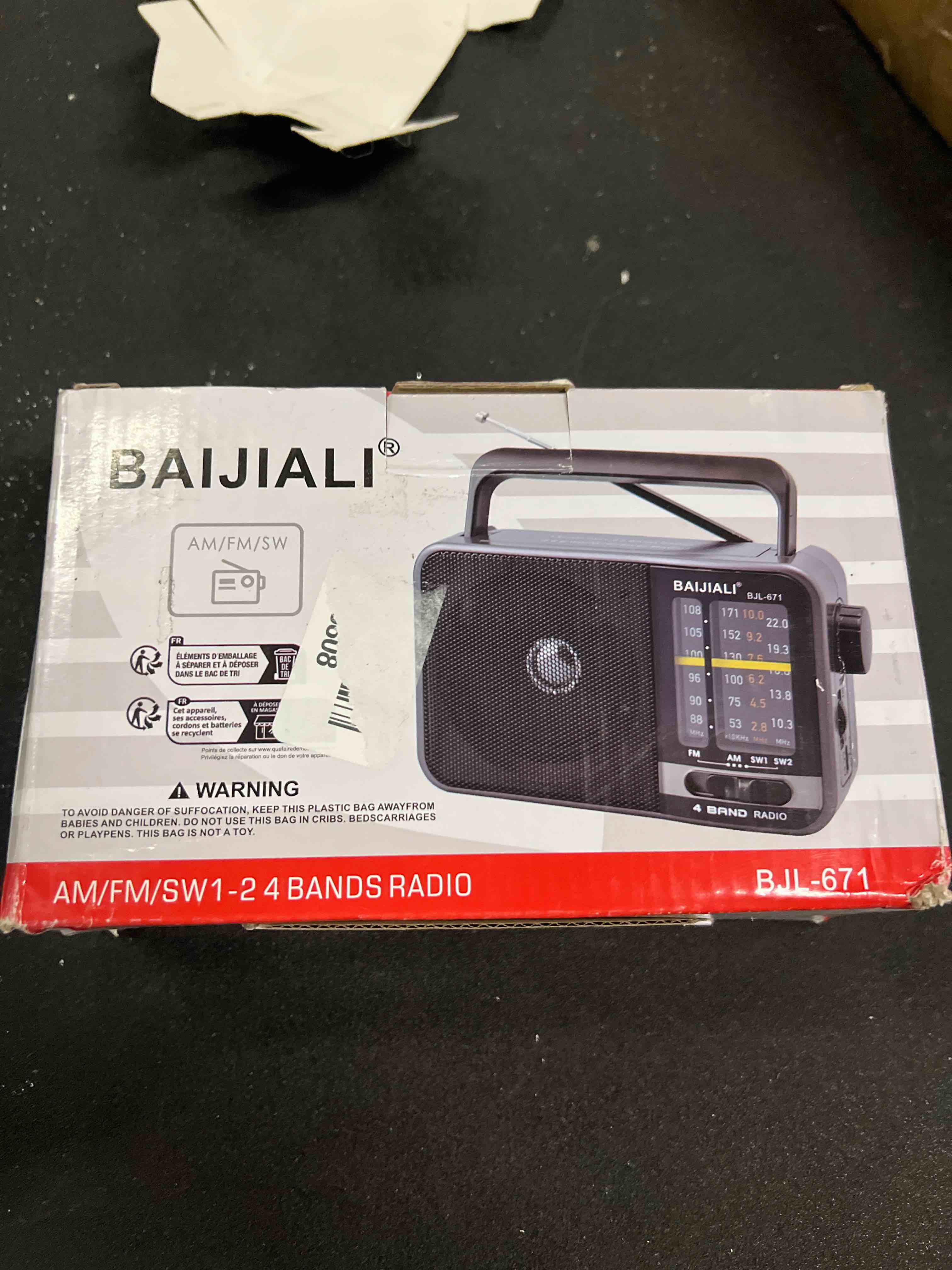 Condition photo showing Good Condition for portable am/fm transistor radio with loud speaker, battery or usb powered - compact emergency radio 