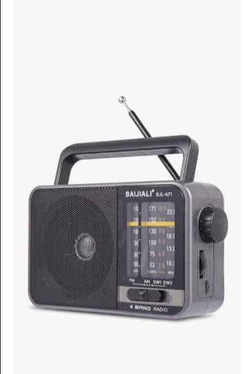 portable am/fm transistor radio with loud speaker, battery or usb powered - compact emergency radio 