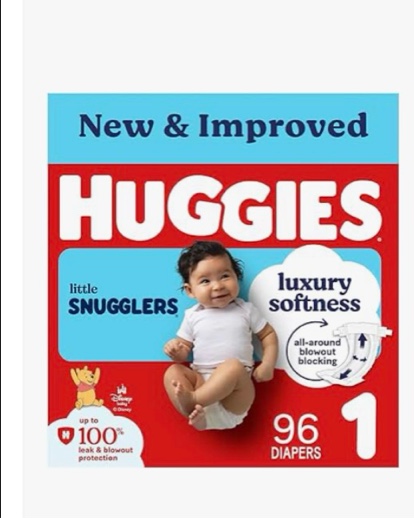 Condition photo showing Good Condition for huggies size 1 diapers, little snugglers baby diapers, size 1 (8-14 lbs), 96 count, packaging may va