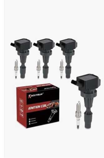 UF817 Ignition Coil Pack and Iridium-Platinum Spark Plugs Set of 4 Compatible with Hyundai Elantra T