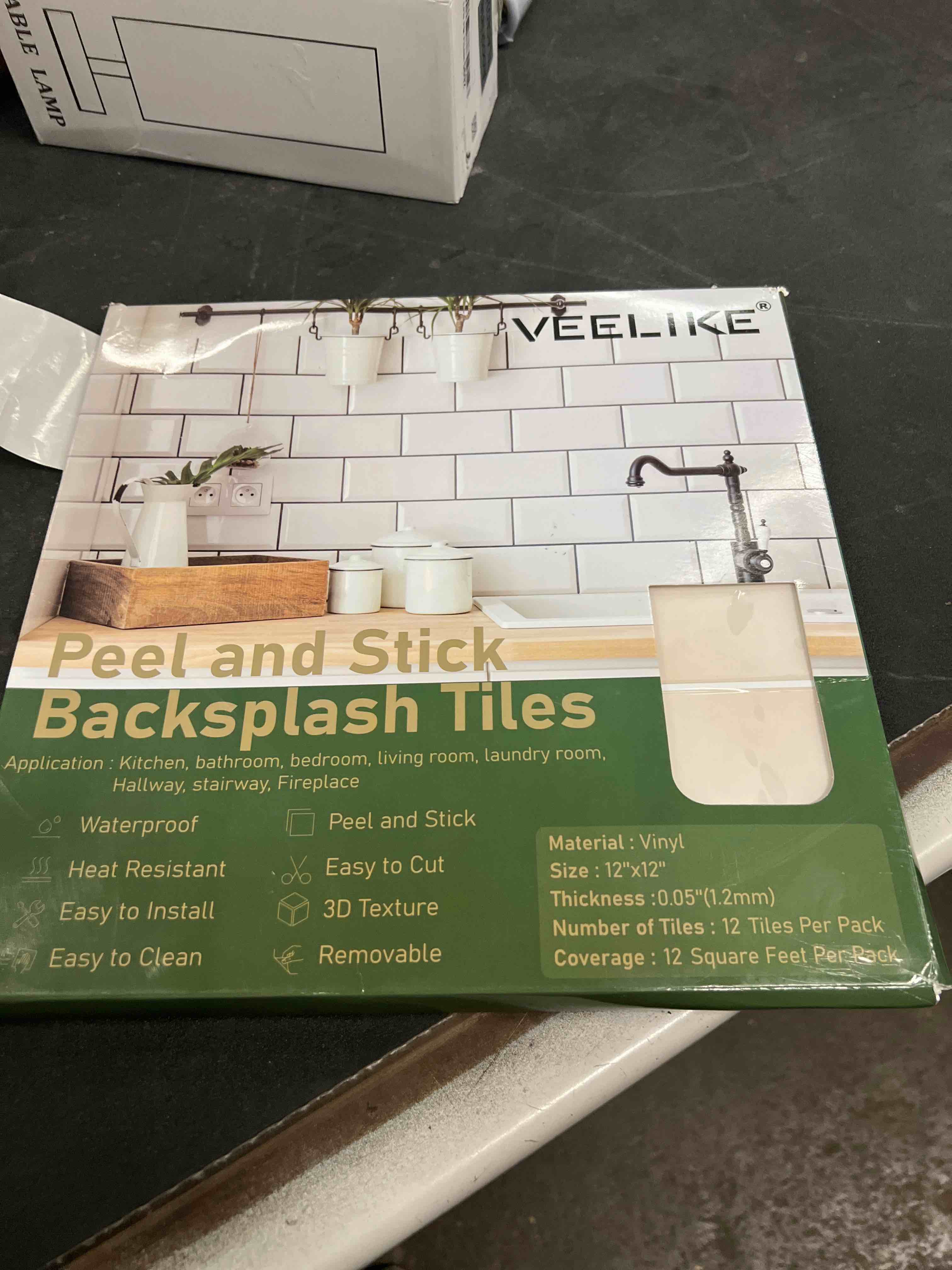 Condition photo showing Good Condition for veelike cream beige backsplash tile peel and stick backsplash for kitchen 12 sheets self adhesive sq
