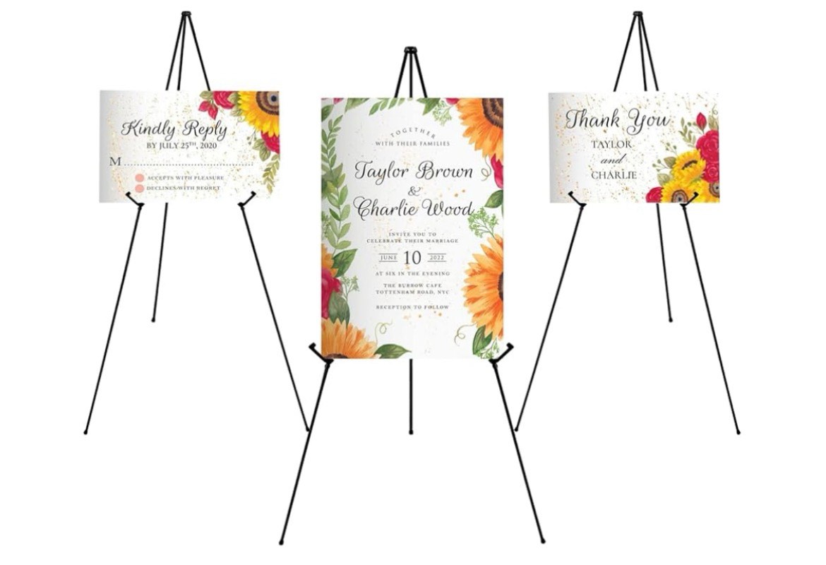 GSOW Poster Stand for Display, 80'' Adjustable Sign Stand Tripod, Retractable Poster Board Stand Dou