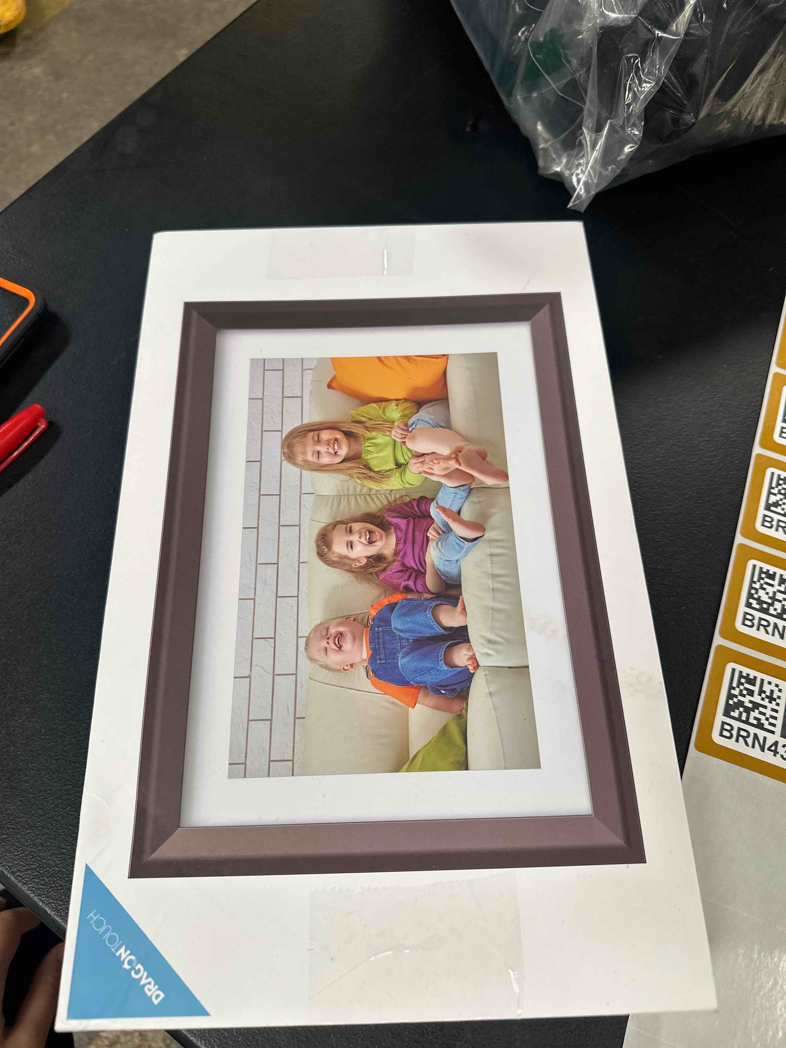 Condition photo showing Good Condition for dragon touch digital picture frame wifi 10 inch ips touch screen digital photo frame display, 32gb storage, auto-rotate, share photos via app, email, cloud, classic 10 brown white wood
