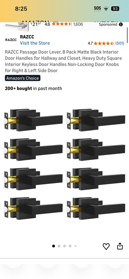 Condition photo showing Good Condition for plustool 10 pack matte black door handles, passage door levers for hall & closet, interior door knob