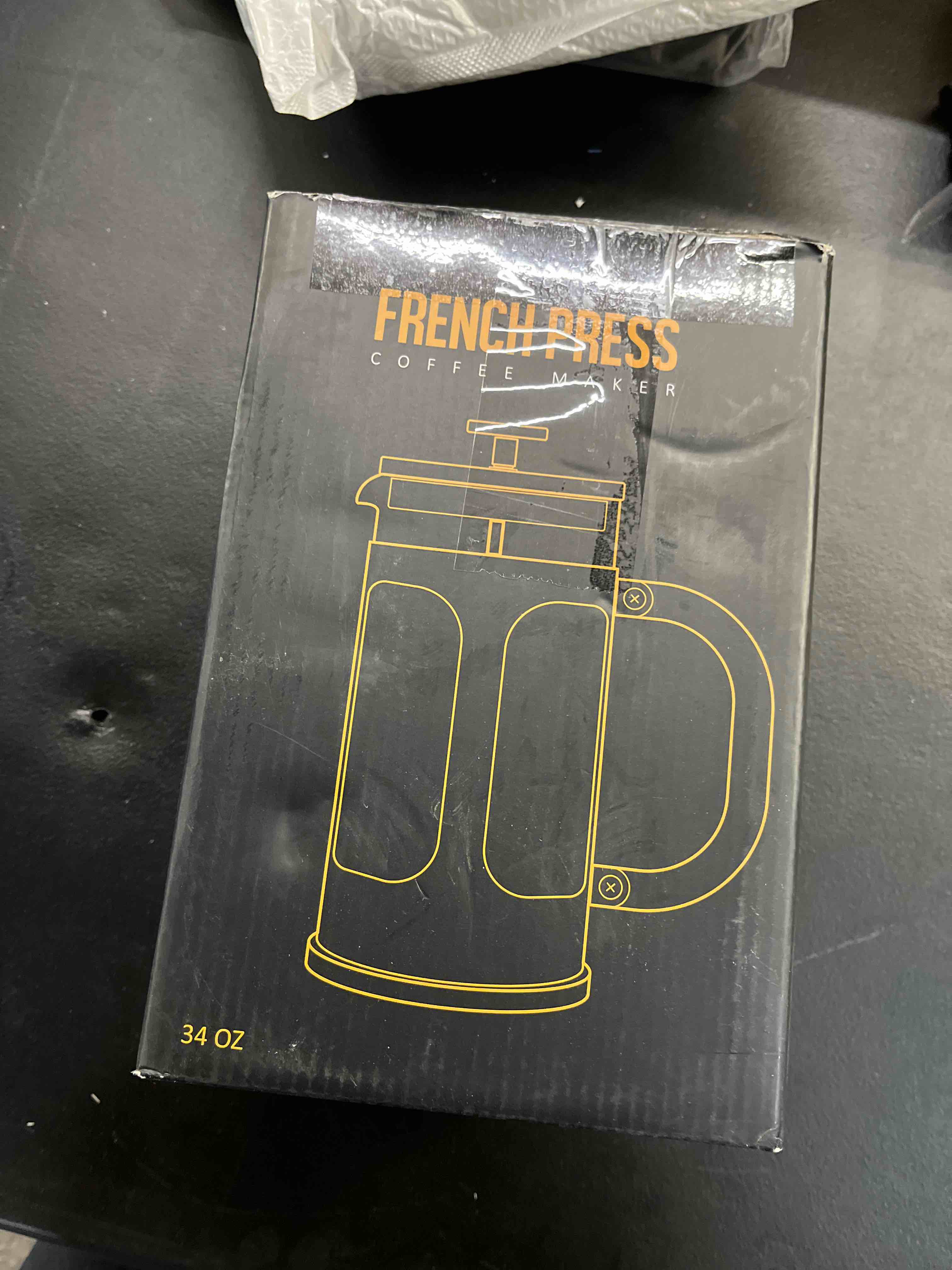 veken french press coffee maker 34oz 1 l, no plastic touching cafe, heat resistant thickened borosil