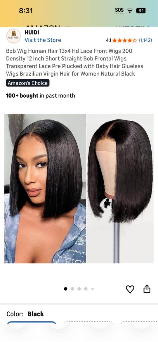 Condition photo showing Good Condition for xieandkong short bob wig,straight bob wig with bangs, 12 inch straight bob bangs wig,short synthetic