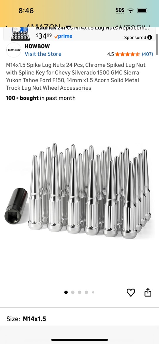 Condition photo showing Good Condition for m14x1.5 spike lug nuts 24 pcs, chrome spiked lug nut with spline key for chevy silverado 1500 gmc si