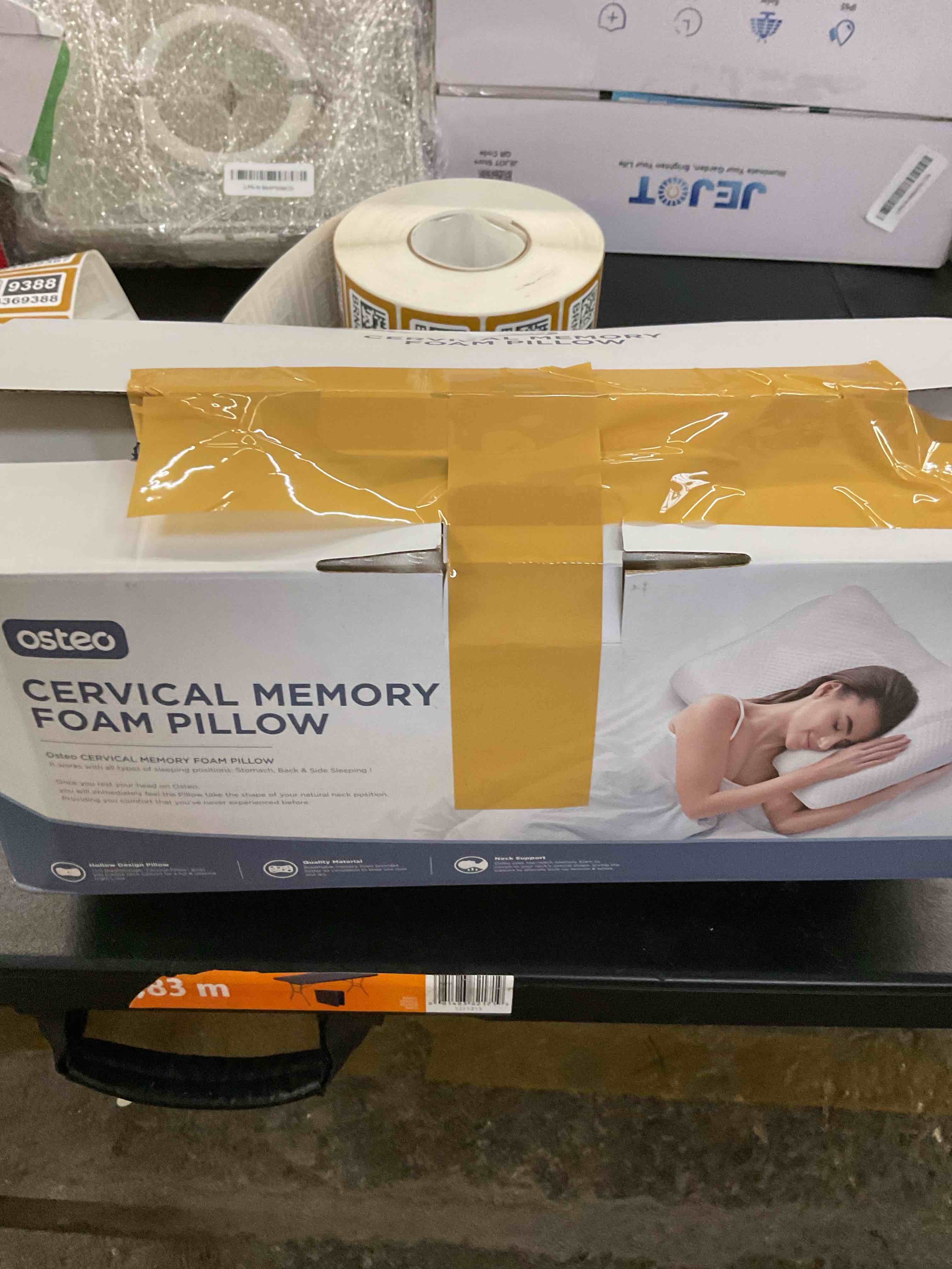 osteo cervical bed pillow for neck pain relief, hollow design odorless memory foam pillows with cooling case, adjustable orthopedic, for sleeping, contour support for side back stomach sleepers