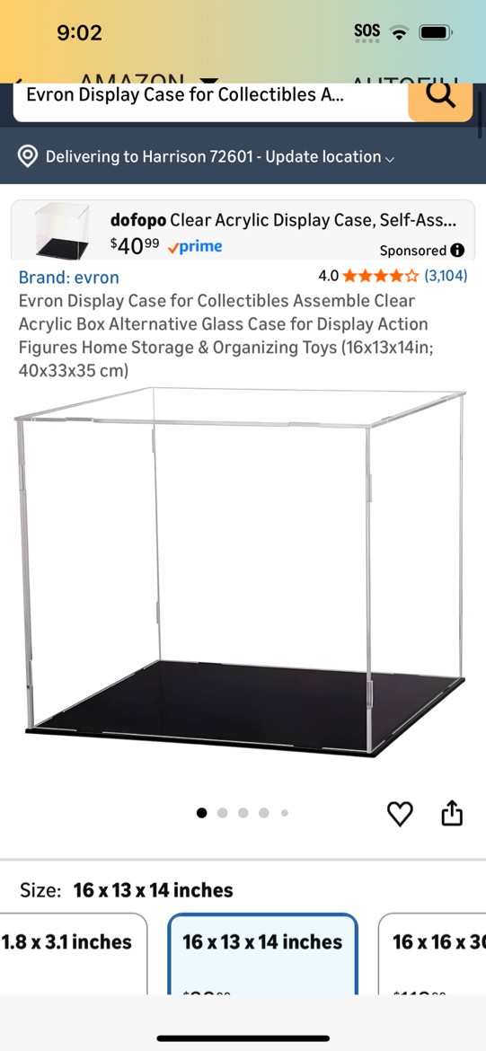 Condition photo showing Good Condition for evron display case for collectibles assemble clear acrylic box alternative glass case for display ac