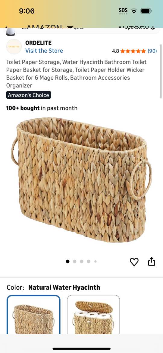 Condition photo showing Good Condition for toilet paper storage, water hyacinth bathroom toilet paper basket for storage, toilet paper holder w