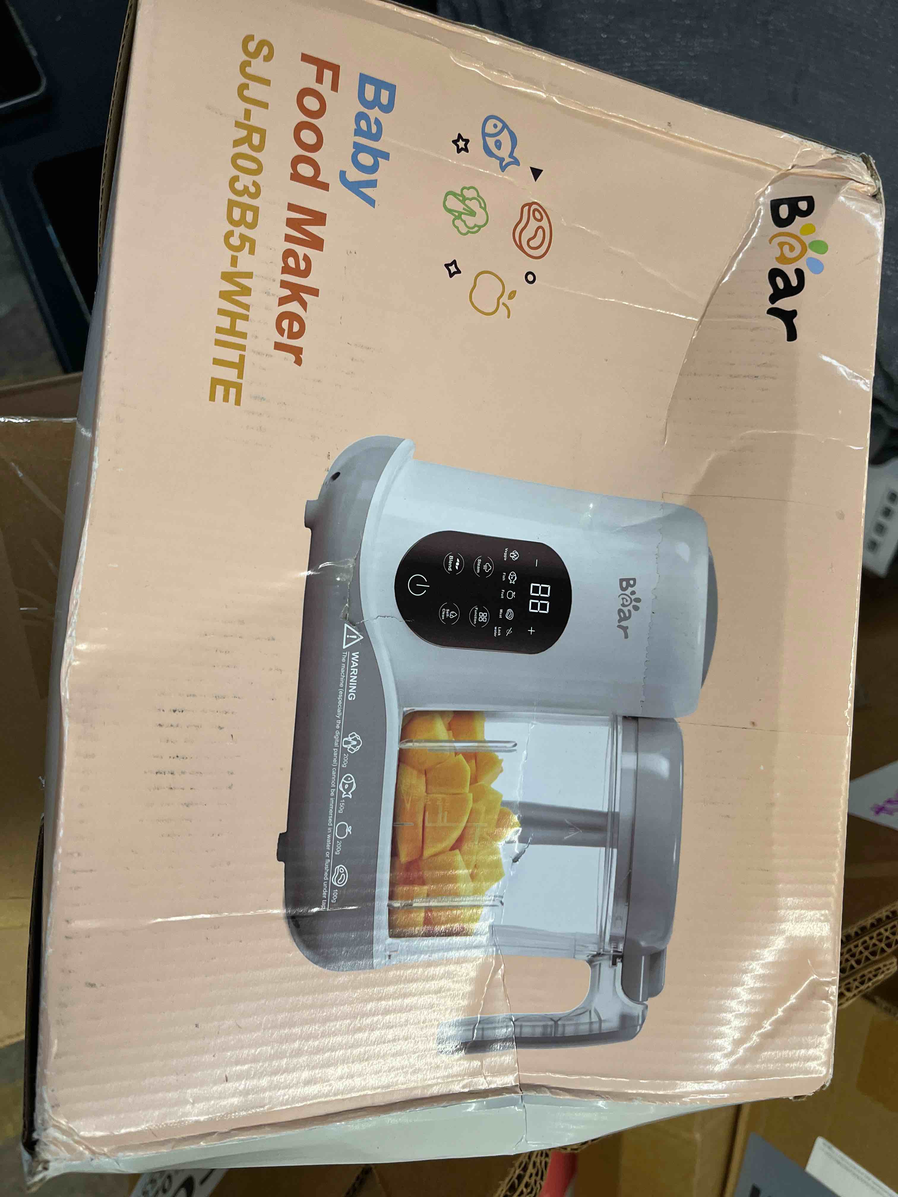 bear 2024 baby food maker | one step baby food processor steamer puree blender | auto cooking & grin