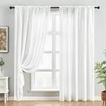 jollade non-see-through white privacy semi sheer curtains that let light in 63 inches long light fil