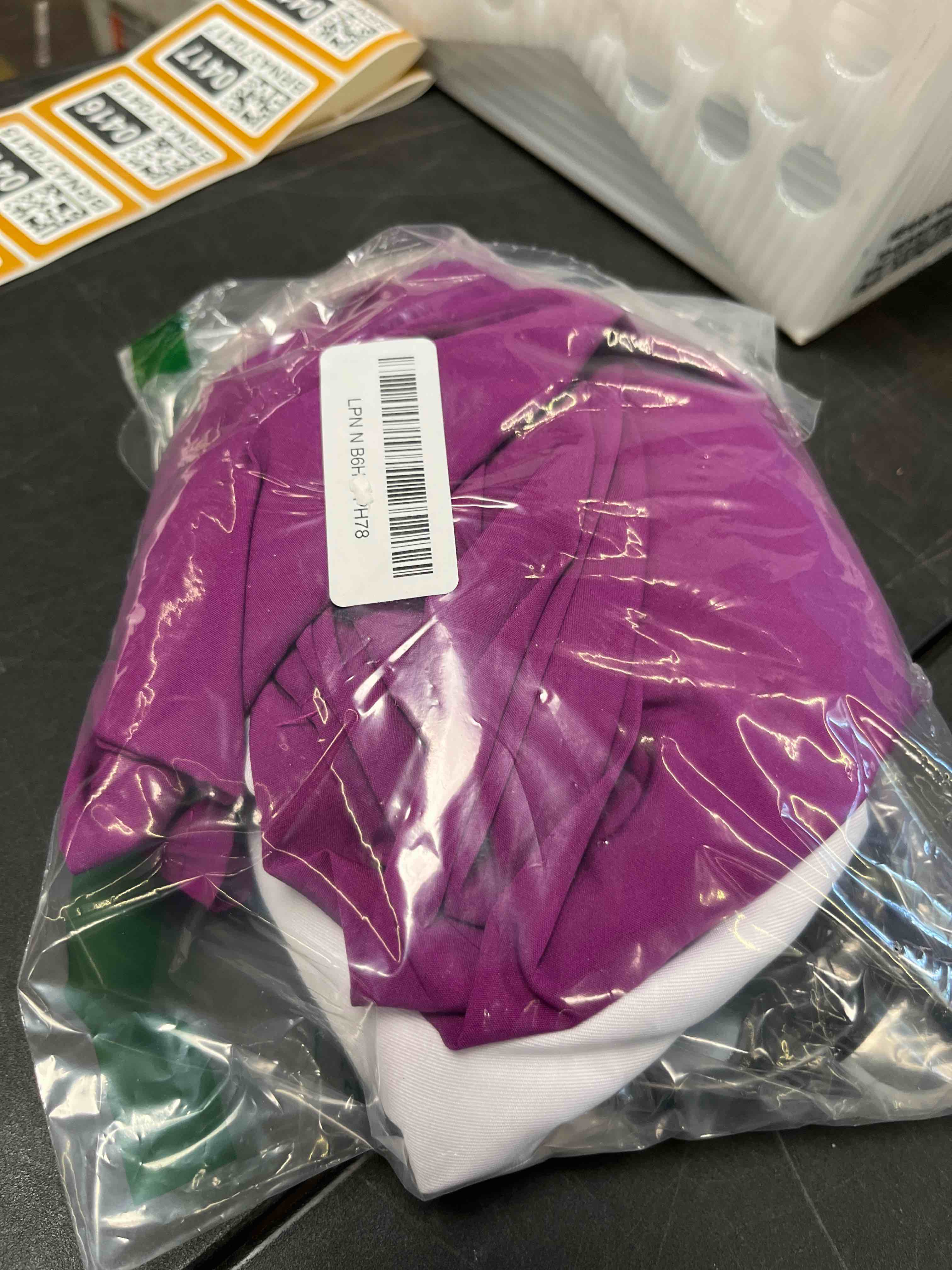 Condition photo showing Good Condition for doctor costume for kids scrubs pants with accessories set children party cosplay 3-12 years 5-6t purple