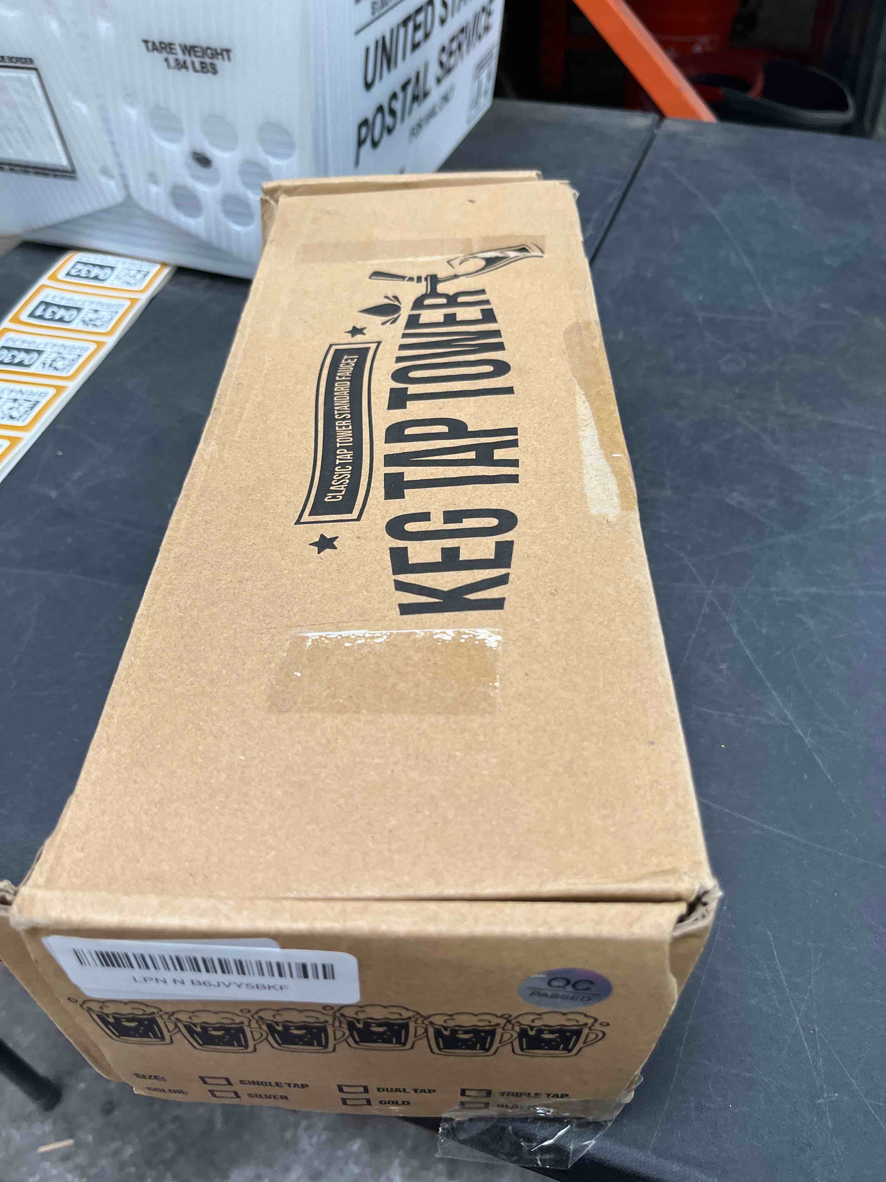 Condition photo showing Good Condition for dual tap kegerator tower beer tap tower 3" draft beer tower dispenser keg tower beer faucet self-closing beer tap stainless steel kegerator tap tower kit with pre-assembled kegerator line dual tap beer tap tower