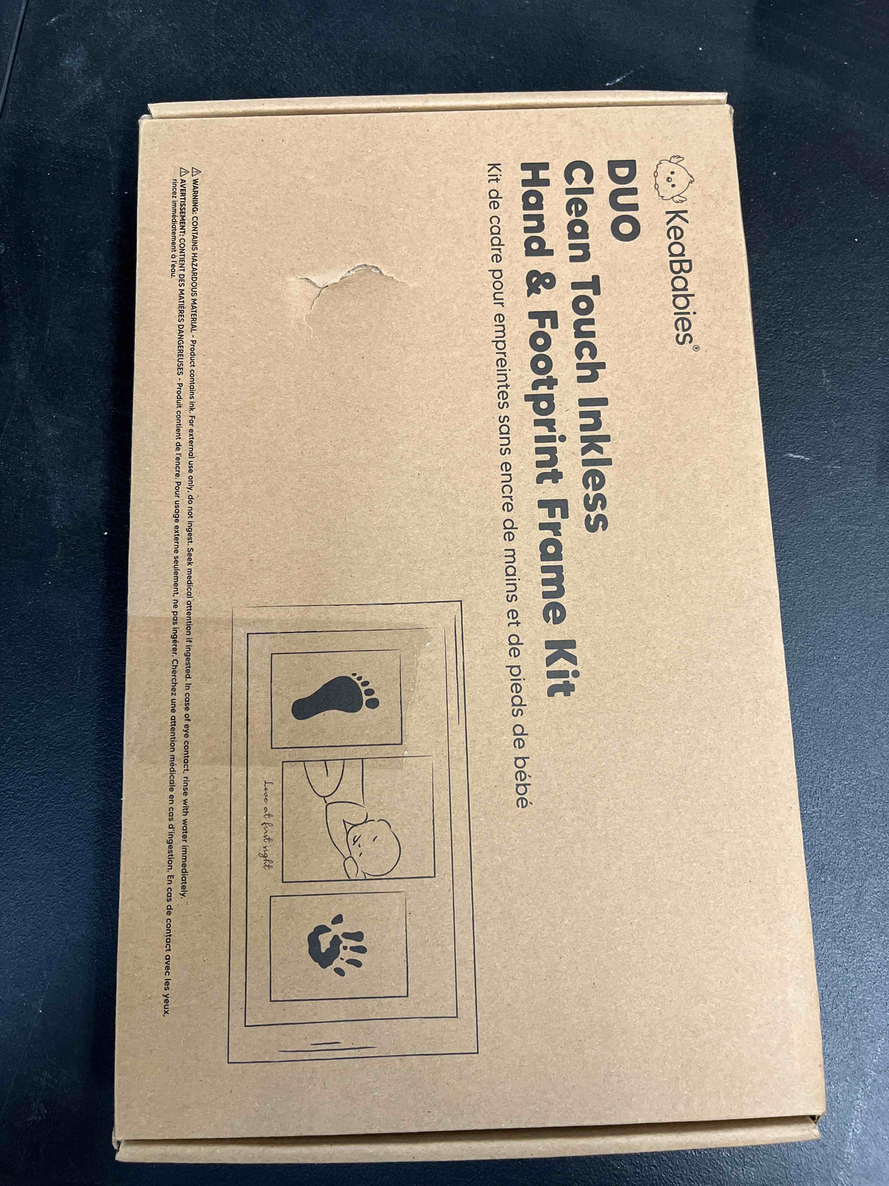 Condition photo showing Good Condition for inkless hand and footprint kit, boy, girl, newborn keepsake - no mess ink pad for baby handprint, clean touch paw print kit for dog picture frame,personalized baby christmas shower gifts(ash wood)