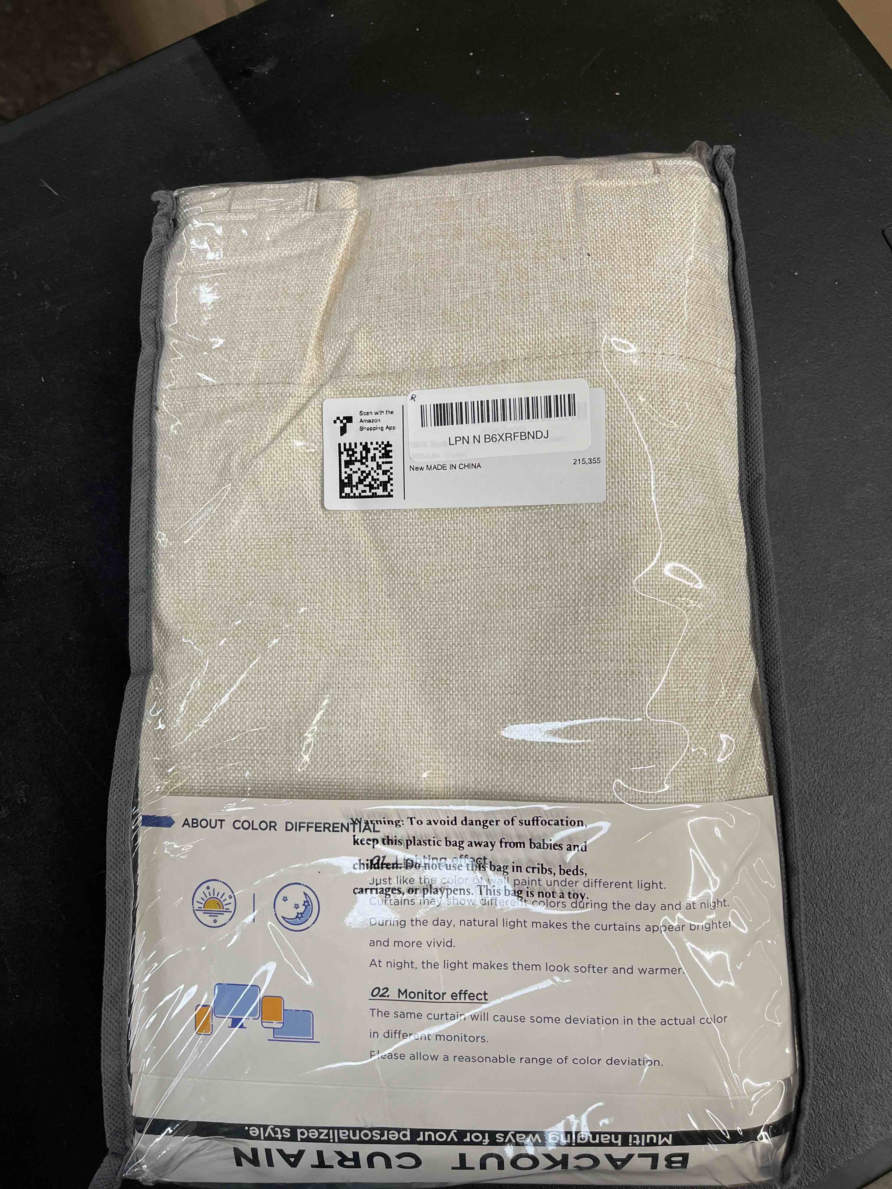 Condition photo showing Good Condition for 100% blackout shield linen blackout curtains for bedroom 84 inches long, back tab/rod pocket living room drapes, thermal insulated blackout curtains 2 panels set, 50" w x 84" l, cream cream 50"w x 84"l (pack of 2)
