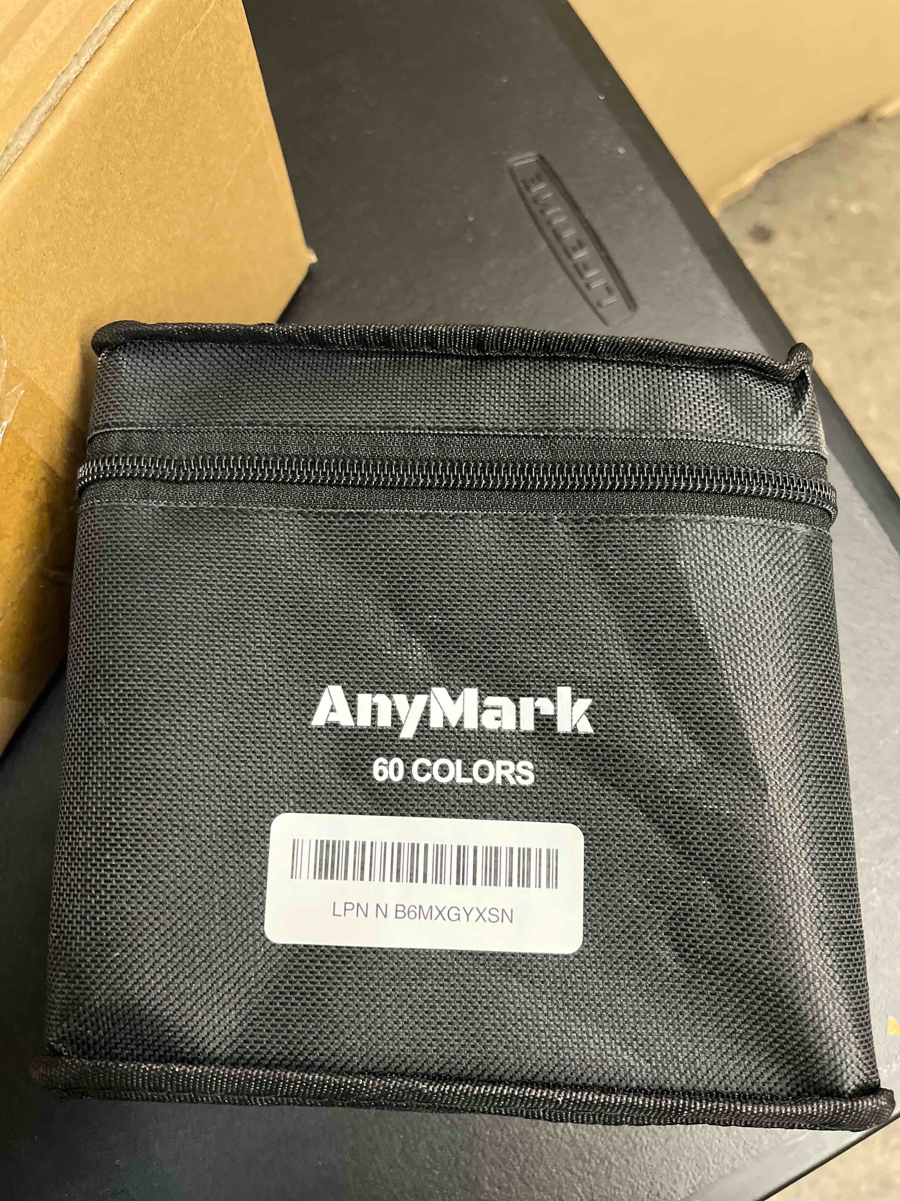 Condition photo showing Good Condition for anymark alcohol markers, 60 colors dual tip art coloring markers set for kids adult book drawing sketching painting, chisel & fine, white penholder