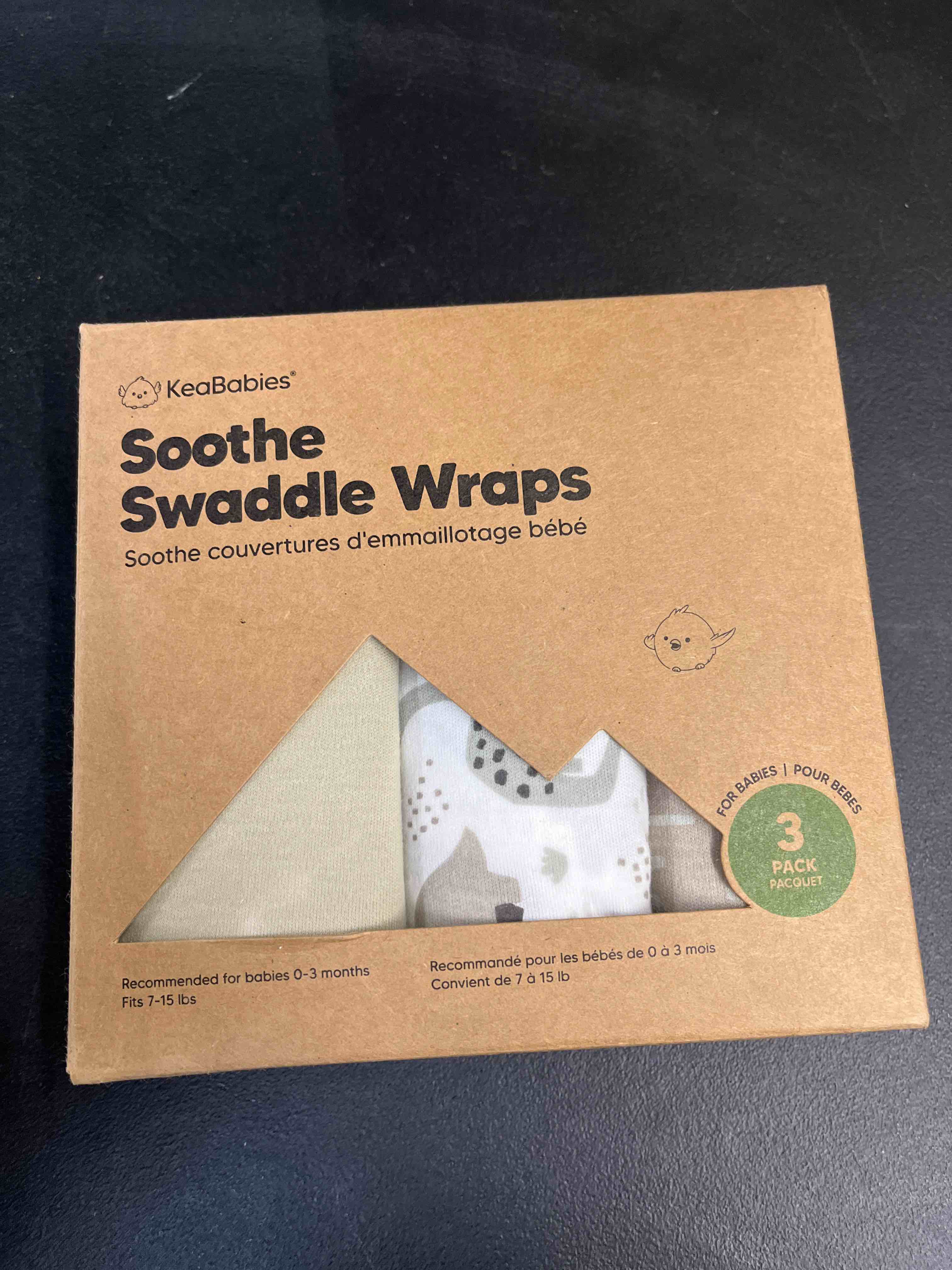 Condition photo showing Good Condition for 3-pack organic baby swaddle sleep sacks - swaddles for newborns, infant 0-3 months, baby girls, boys, soft & snug newborn sleep sack, nursery swaddling blankets (dino ridge, os) one size (0-3 months) dino ridge