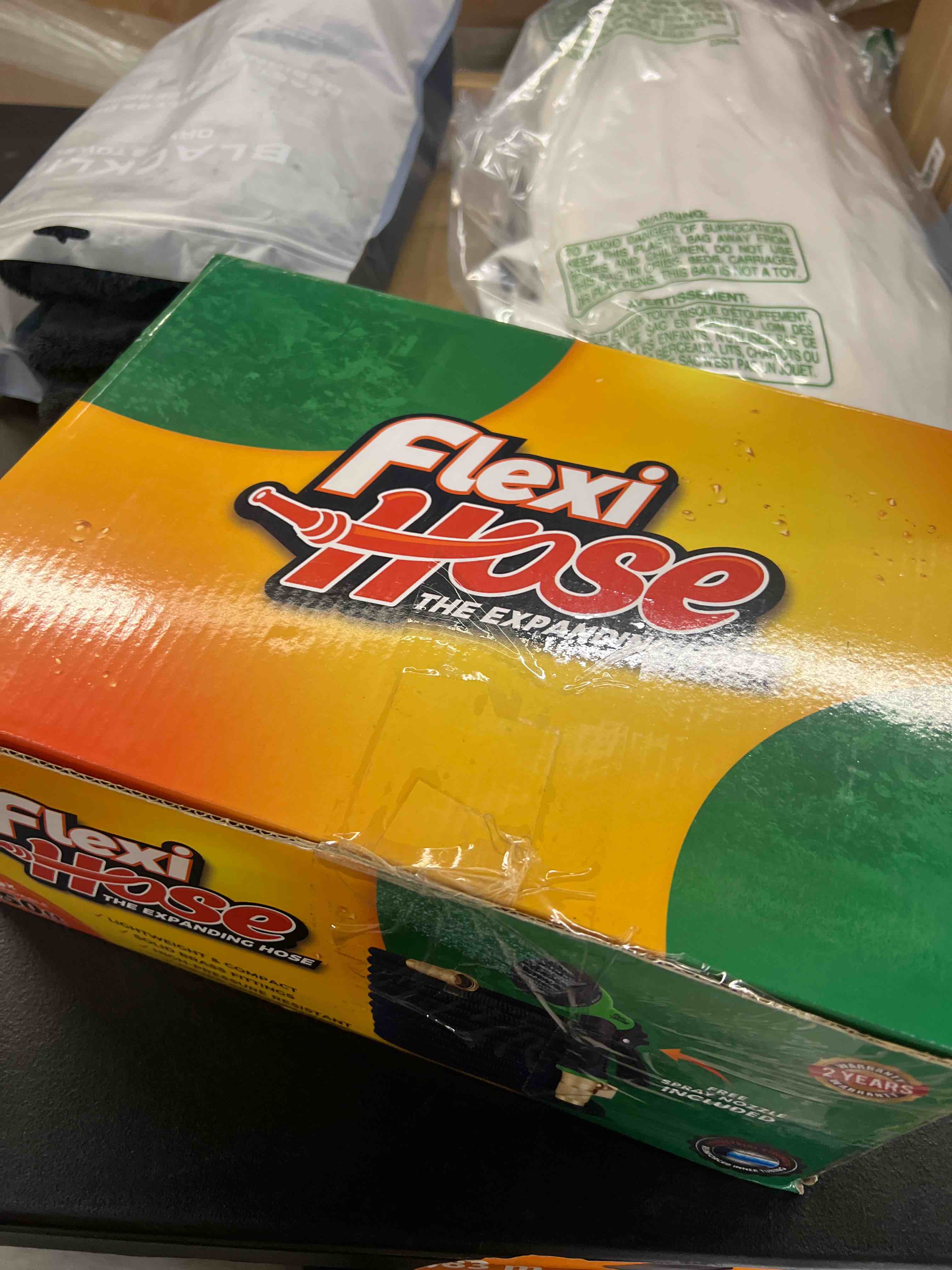 Condition photo showing Good Condition for flexi hose expandable garden hose with 8 function nozzle, 150ft - lightweight retractable garden hose, water hose - no-kink flexibility, 3/4 inch solid brass fittings and double latex core 150ft black