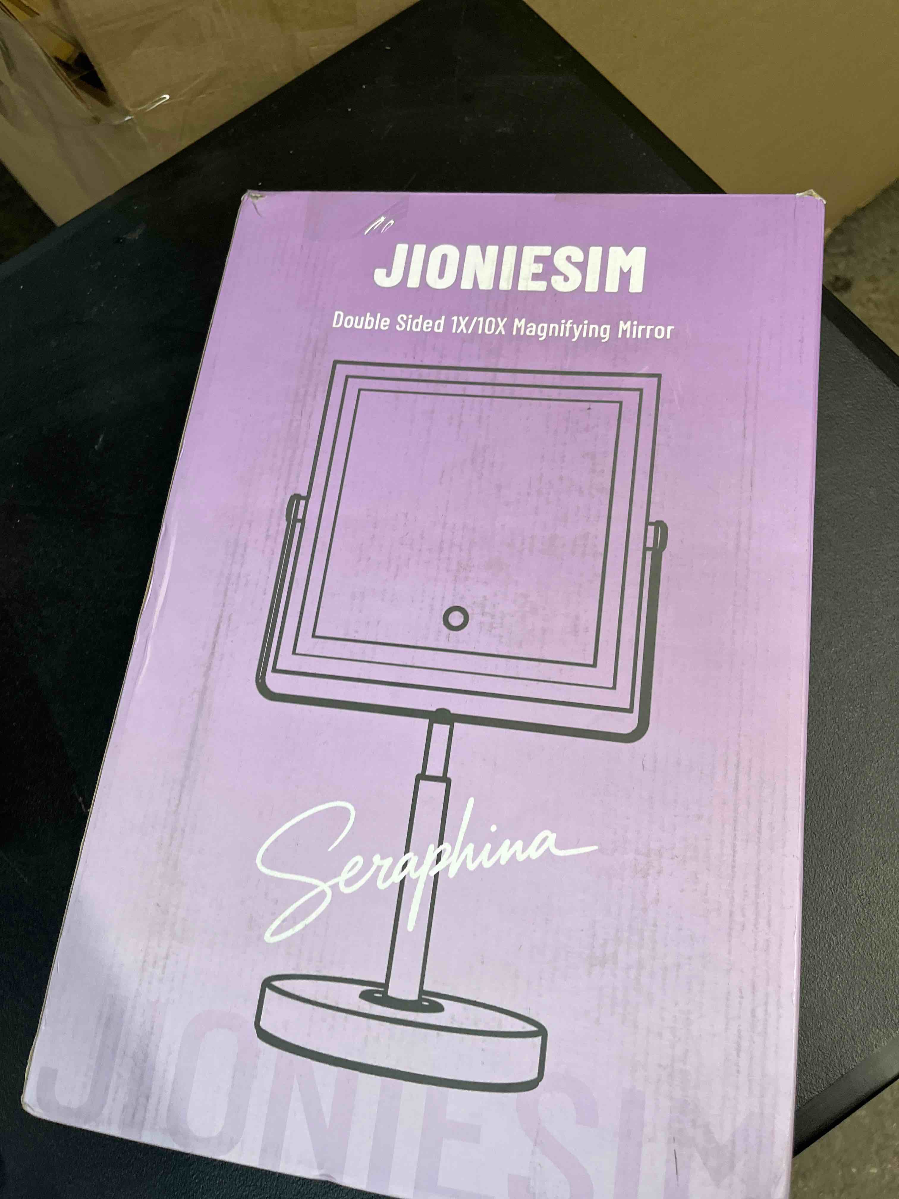 Condition photo showing Good Condition for jioniesim series 1x/10x makeup mirror with lights, double sides lighted magnifying mirror with 3 colors, height & brightness adjustable, rechargeable 4000mah vanity mirror (matte black)