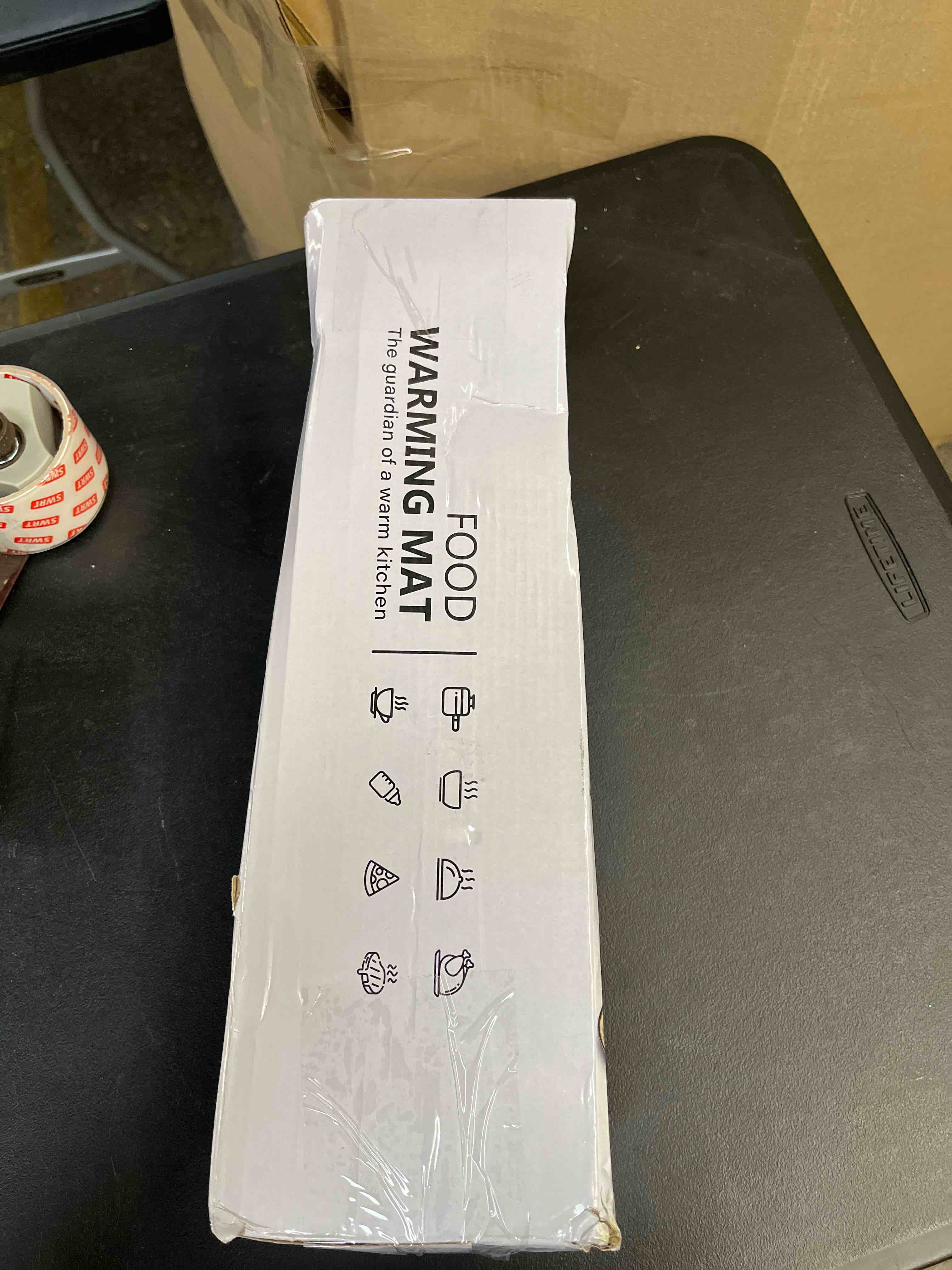 Condition photo showing Good Condition for food warming mat with heat-resistant pad, 26x15 inch, 6-level temp 6-hour timer, child lock safety,food warmer chafing dishes for buffet. warm white 26x15 inch