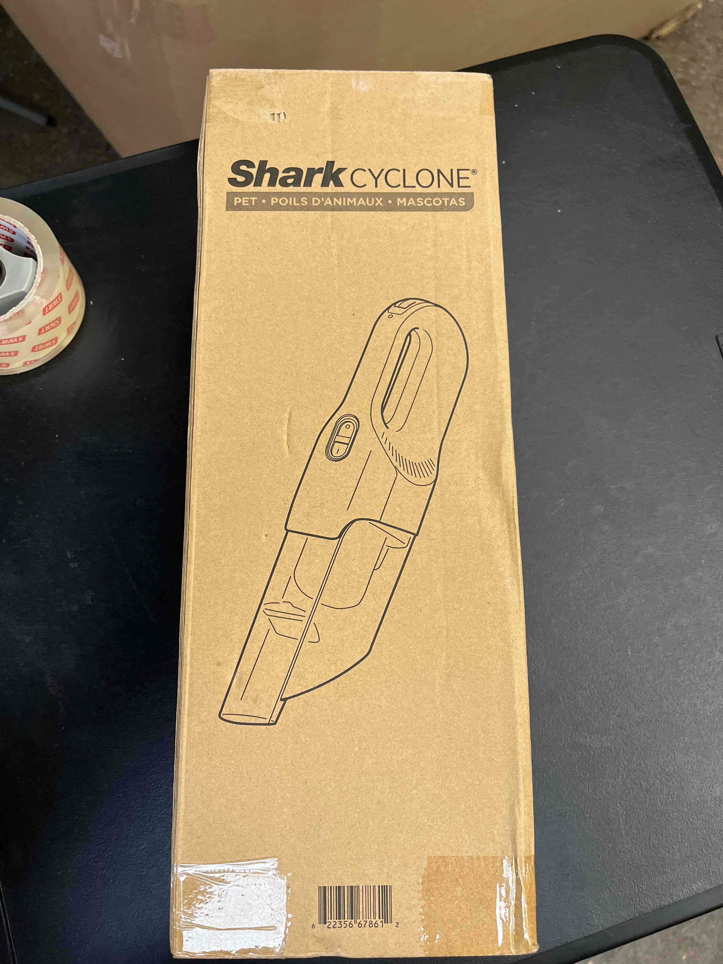 Condition photo showing Good Condition for shark cyclone pet handheld vacuum with, hypervelocity suction, powerful pet hair pickup, lightweight, xl dust cup, including upholstery tool, 8" crevice tool, scrubbing brush, pearl white, aa701 cyclone w/ 3 attachments