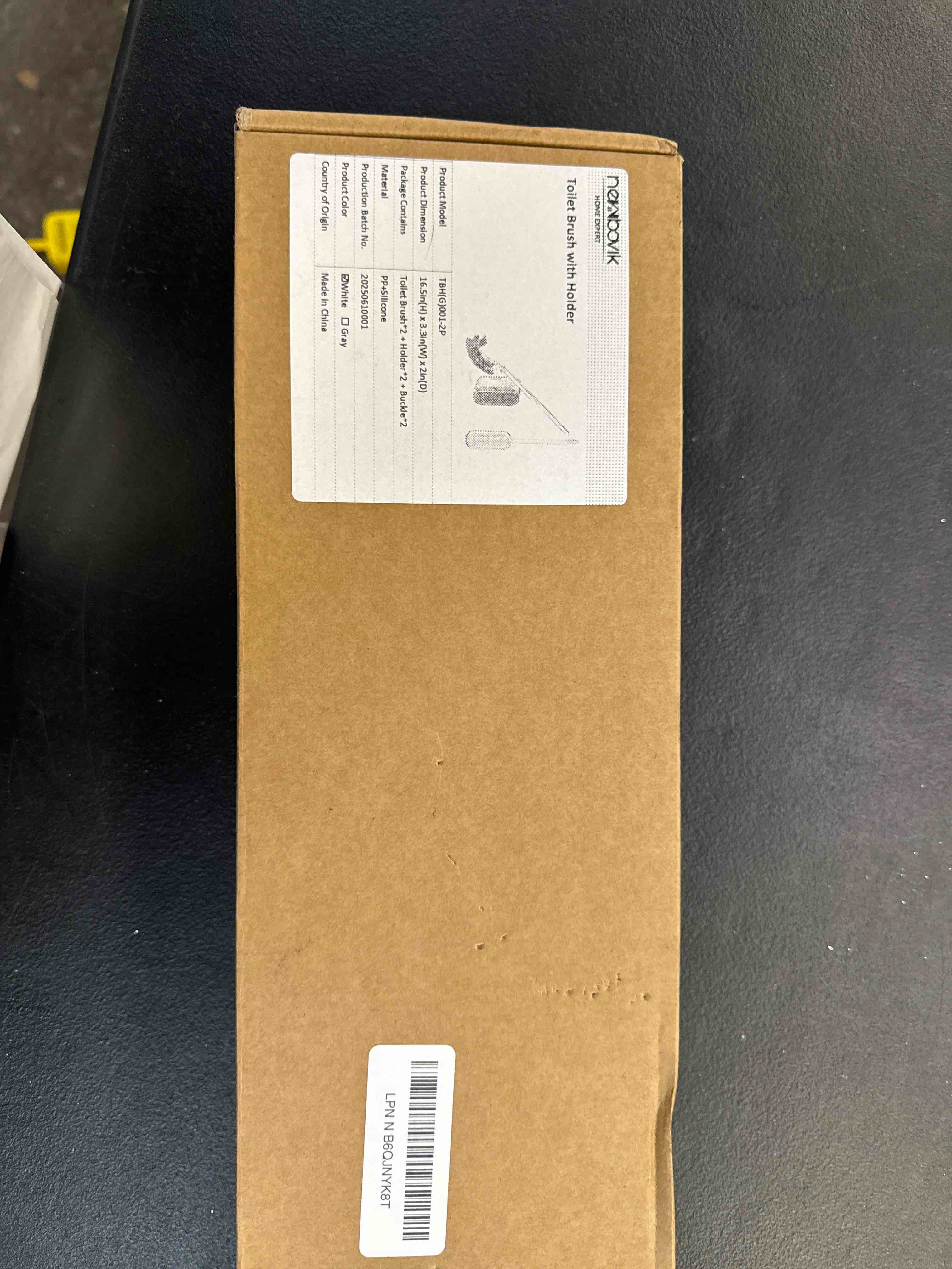 Condition photo showing Good Condition for curved toilet brush and holder set 2 pack - under rim toilet bowl scrubber with s-shaped brush head & back scrubber, compact wall mounted toilet cleaning brush for bathroom (white) white 2